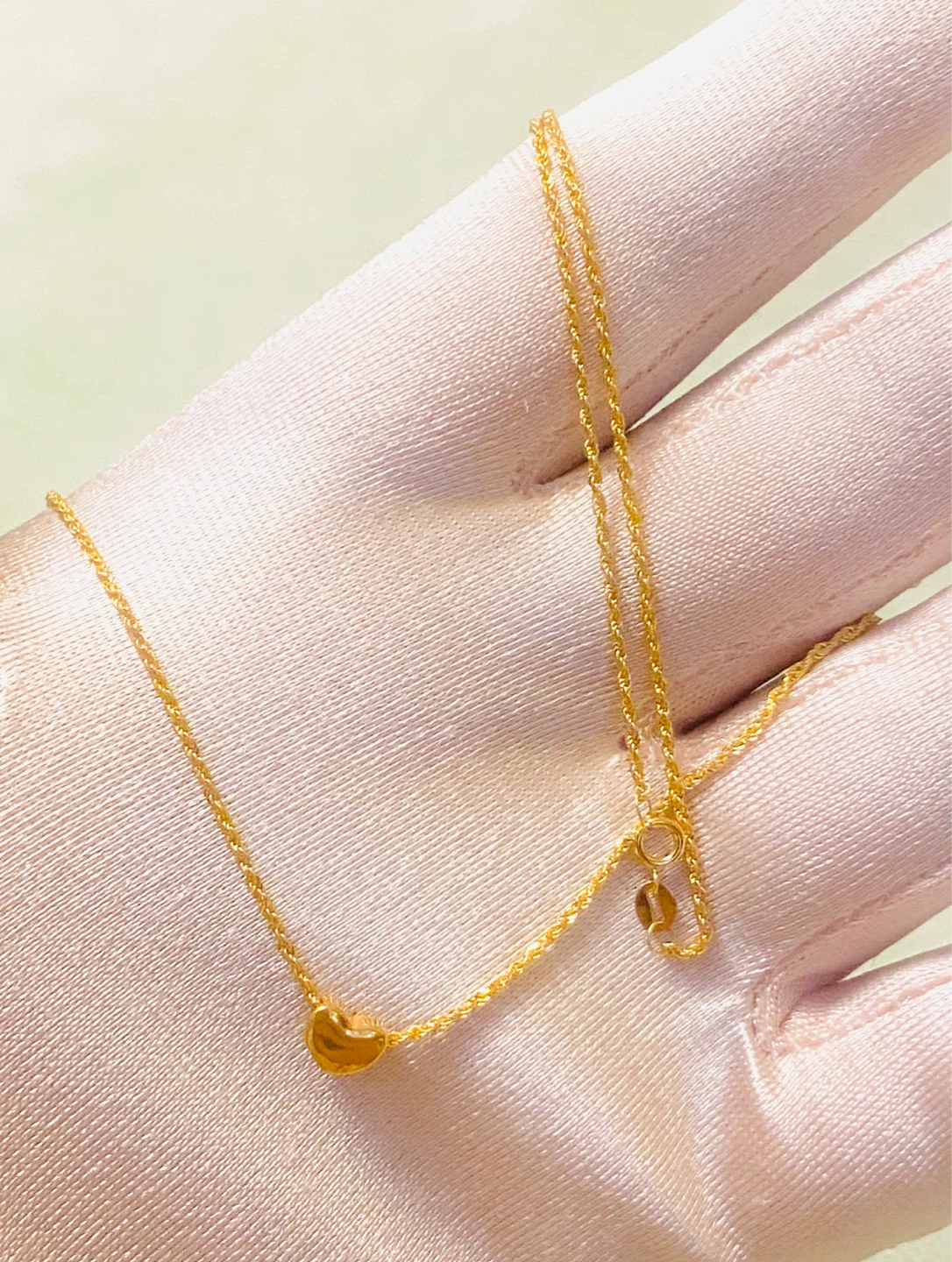 24K Gold Heart 💛 Pendant & 18 K Necklace - photo 3