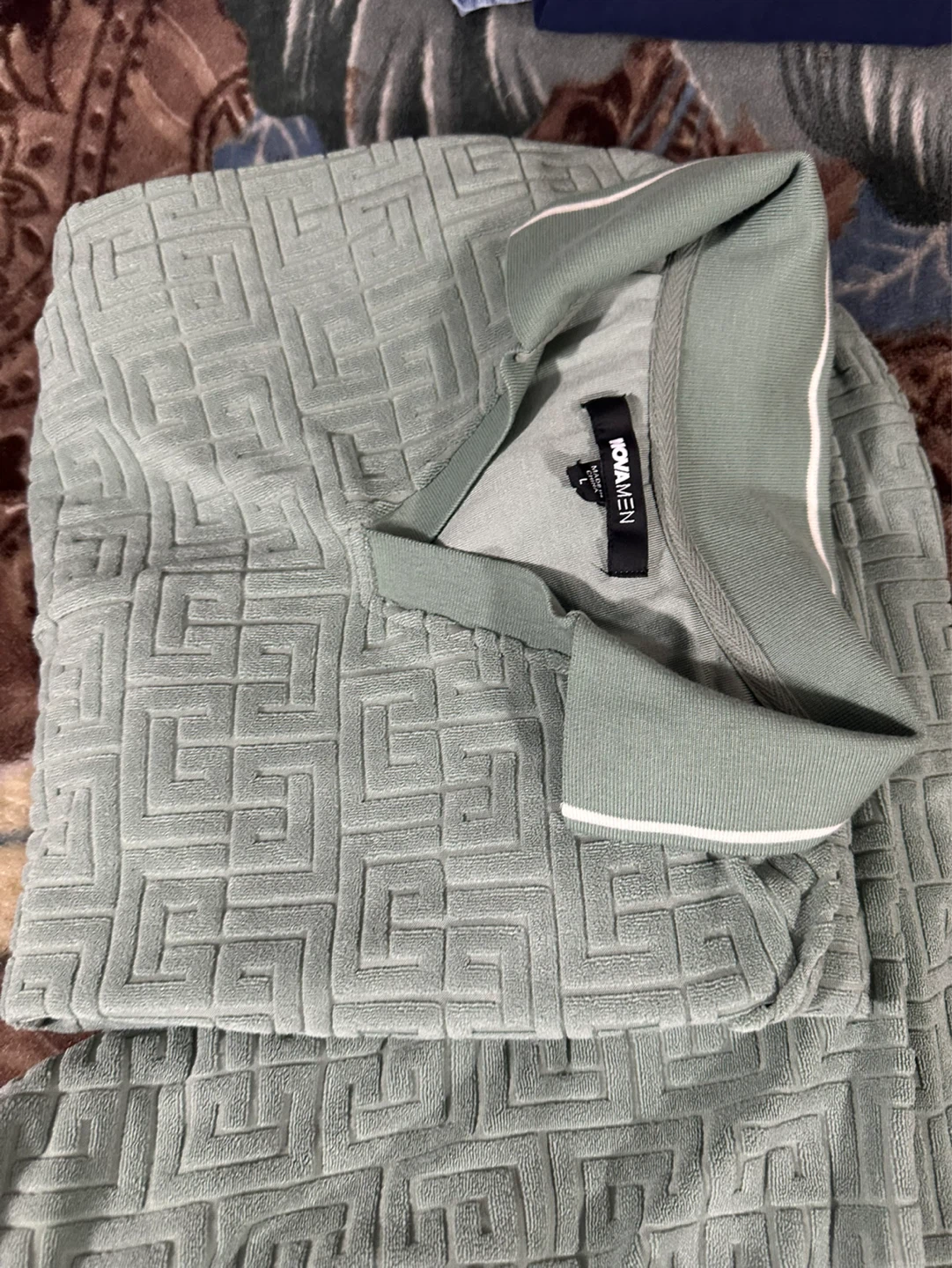 NOVA MEN Textured Polo Shirt - photo 4