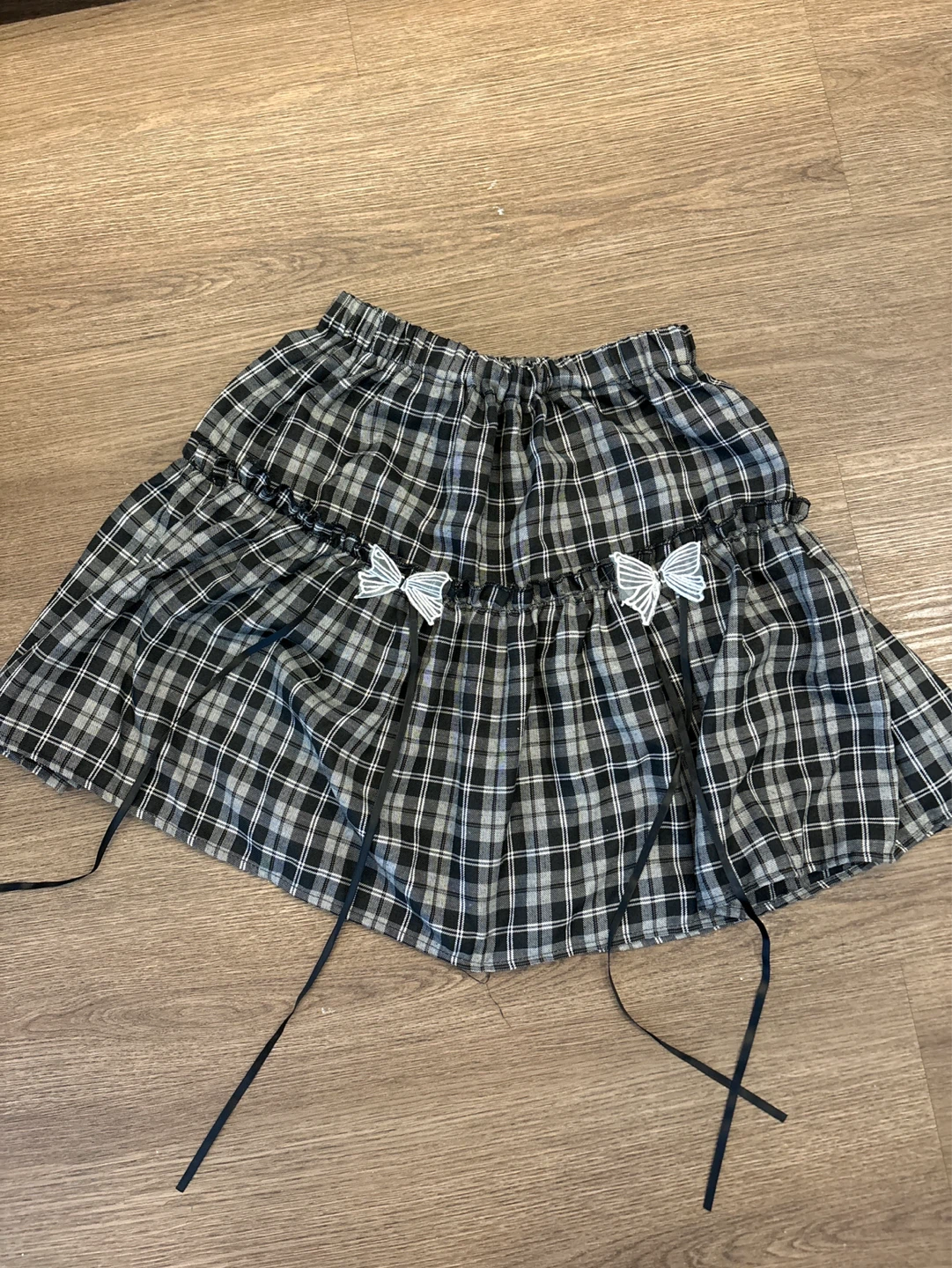 Cute Tartan Butterfly Skirt with Ribbons