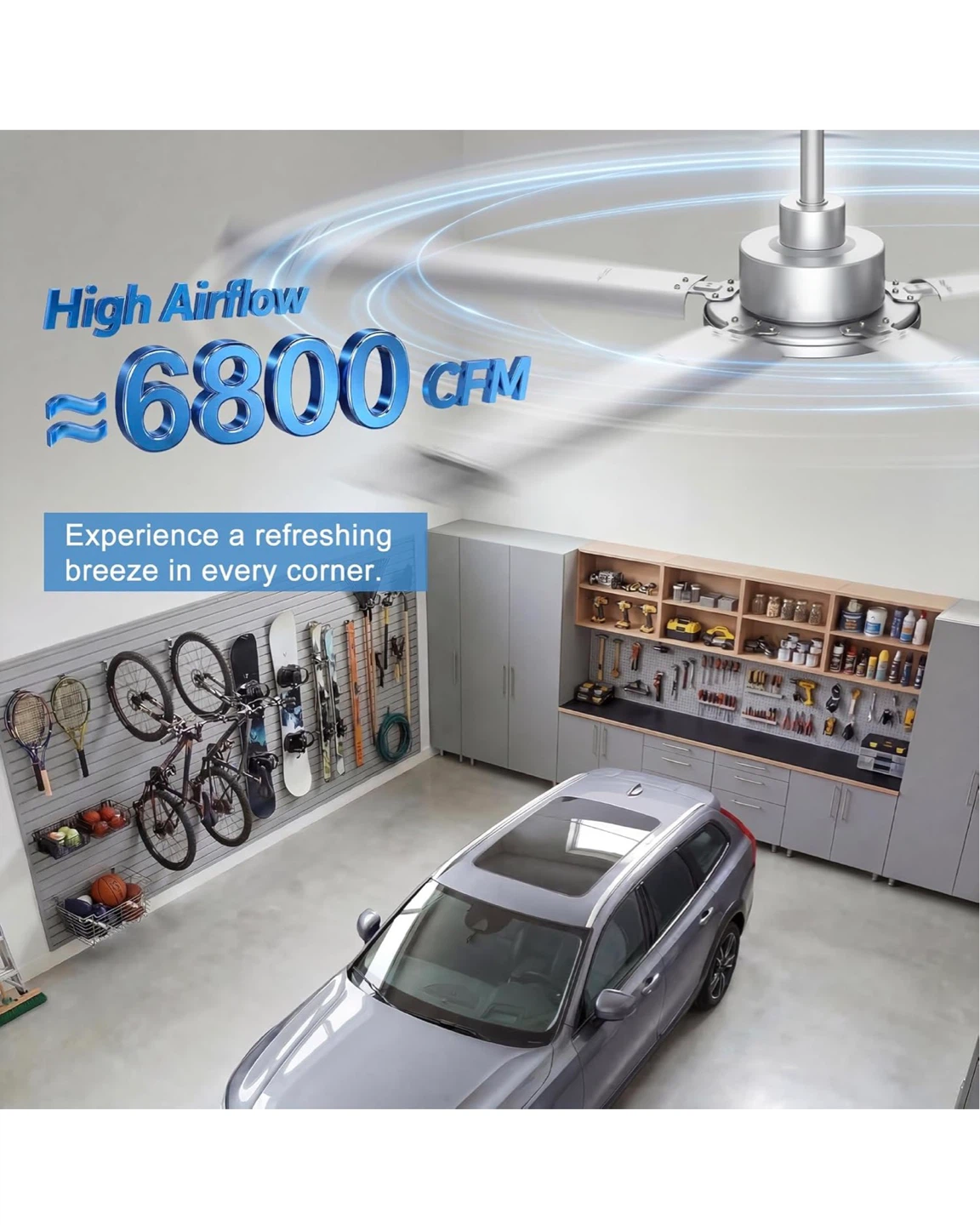 Ohniyou 60" Industrial Ceiling Fan - Silver CF60 - photo 2