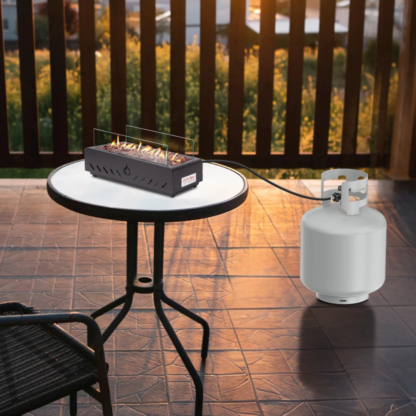 ONLYFIRE OUTDOOR LIVING Tabletop Gas Fire Pit with Lava Rock - photo 4