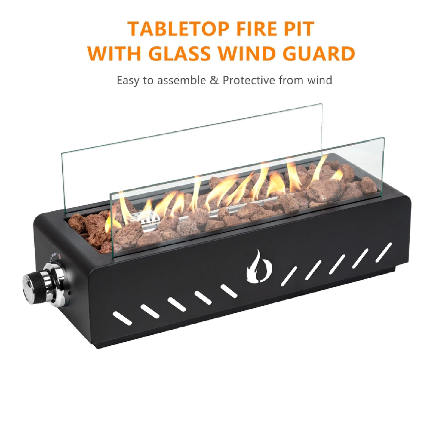 ONLYFIRE OUTDOOR LIVING Tabletop Gas Fire Pit with Lava Rock - photo 5
