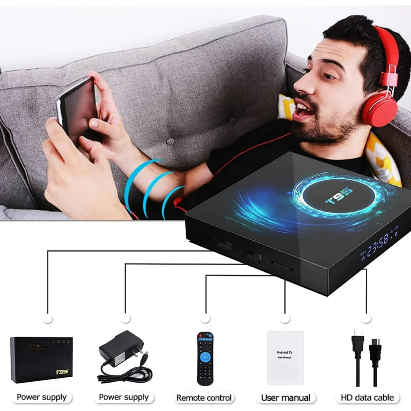 YAGALA TV Box T95 Android 10.0 Smart Box 4GB RAM 32GB - photo 2