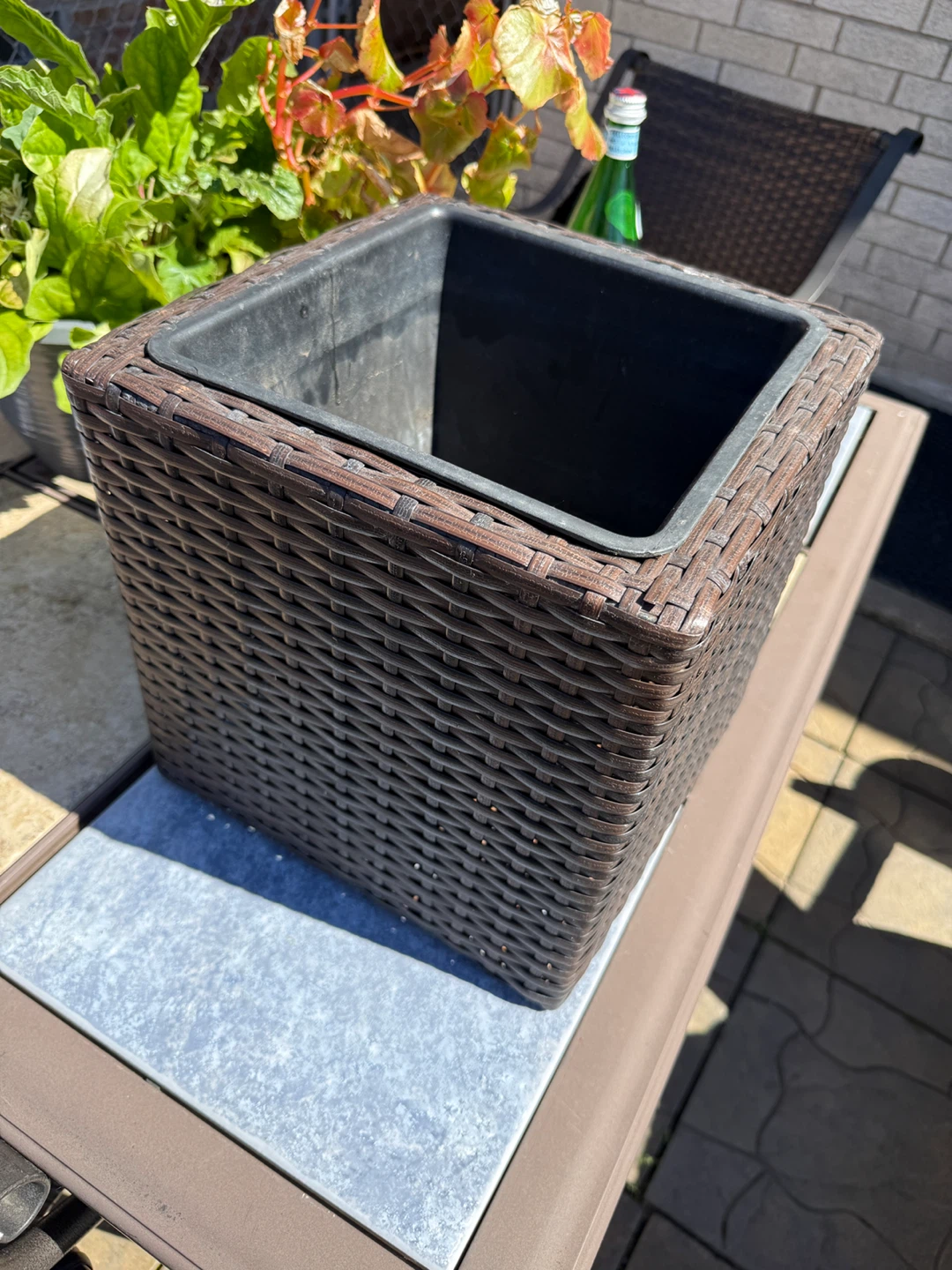Brown Woven Square Planter 11” tall / wide - photo 3