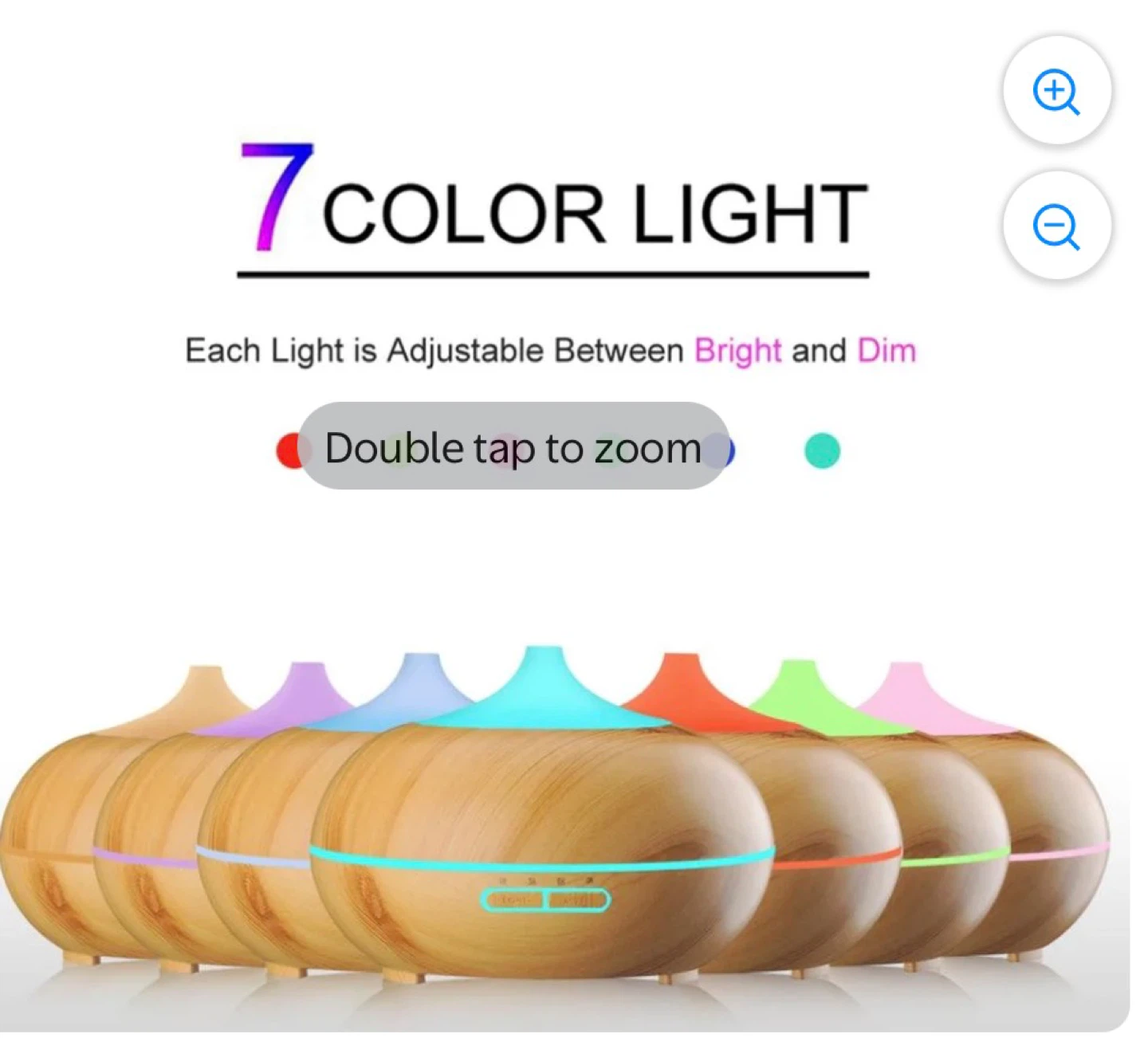 Wood Grain Aroma Diffuser with 7 Color Light - photo 2