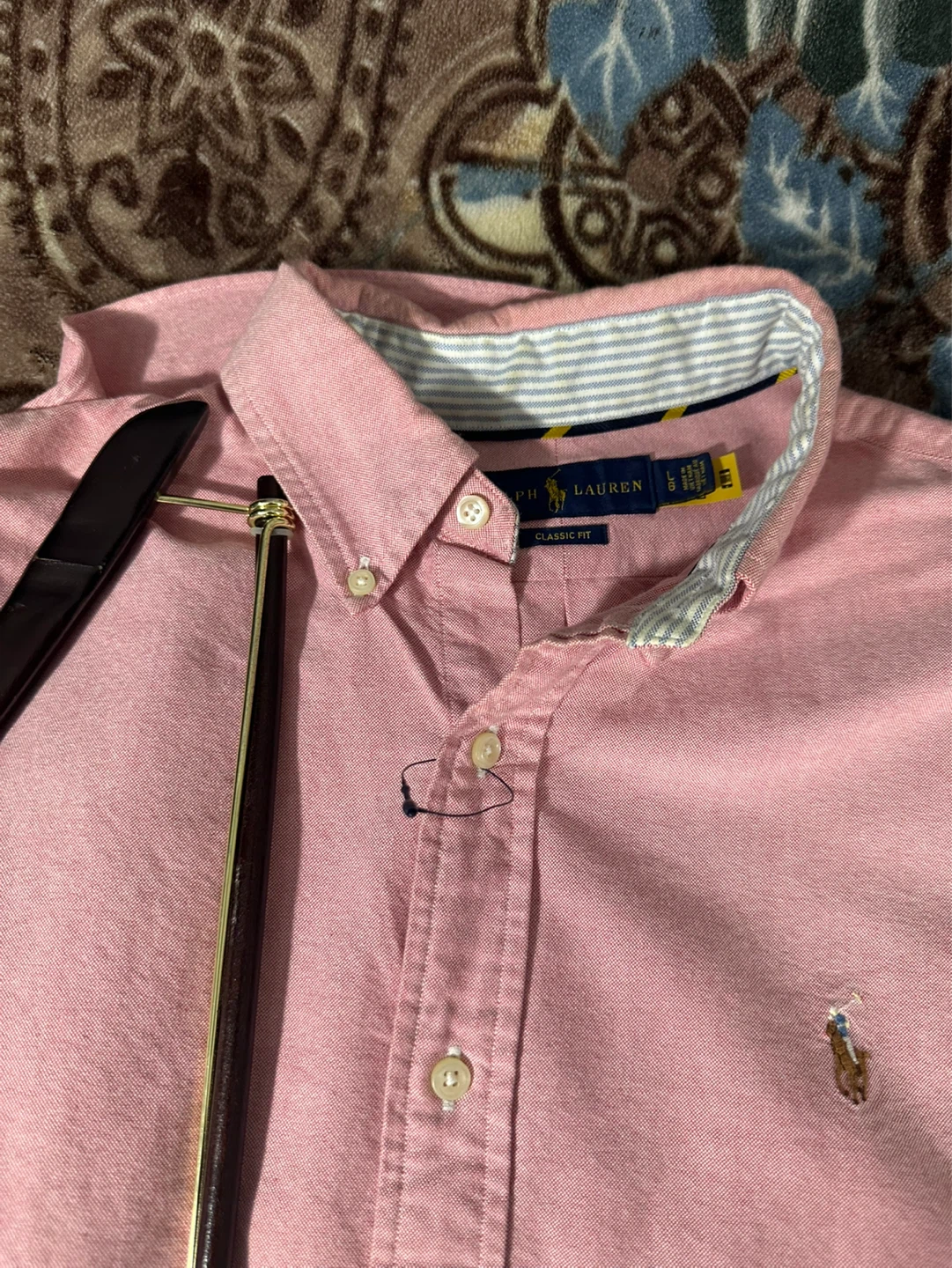 Polo Ralph Lauren Pink Classic Fit Button Down Shirt - Size L