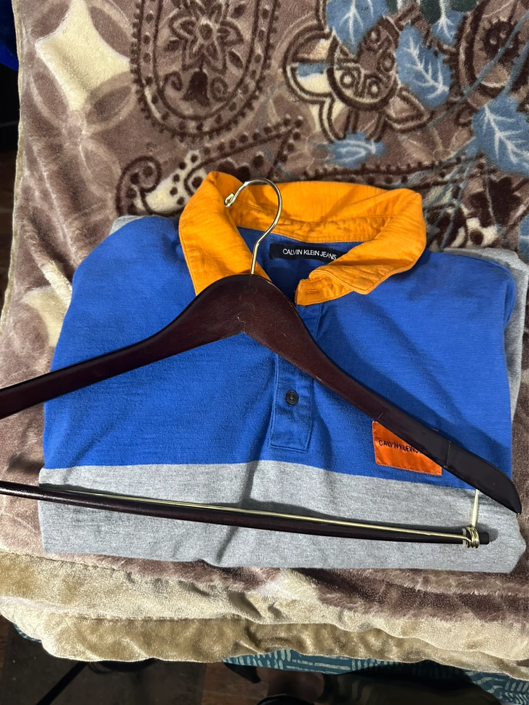 Calvin Klein Jeans Colorblock Long Sleeve Polo Shirt