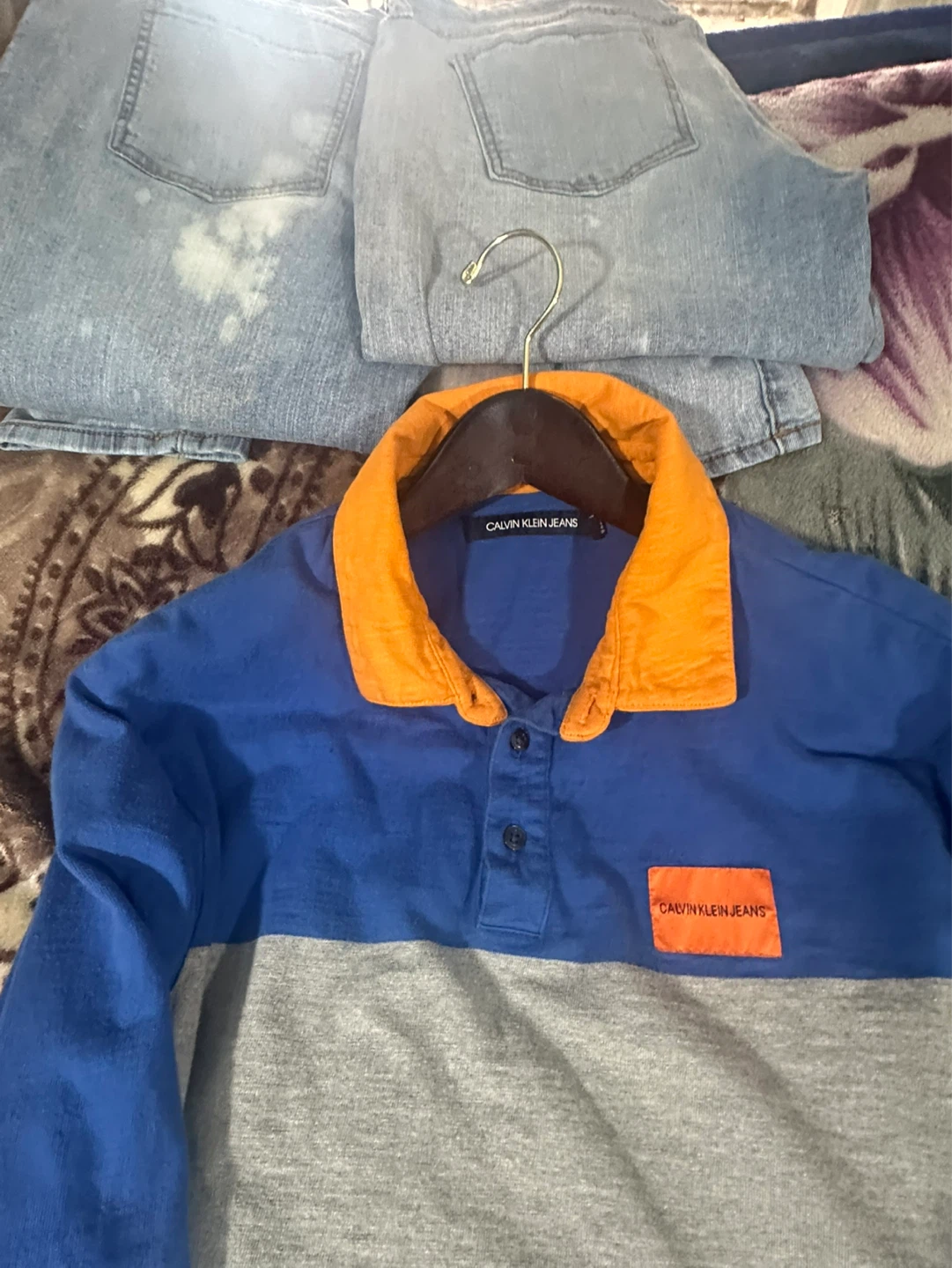 Calvin Klein Jeans Colorblock Long Sleeve Polo Shirt - photo 5