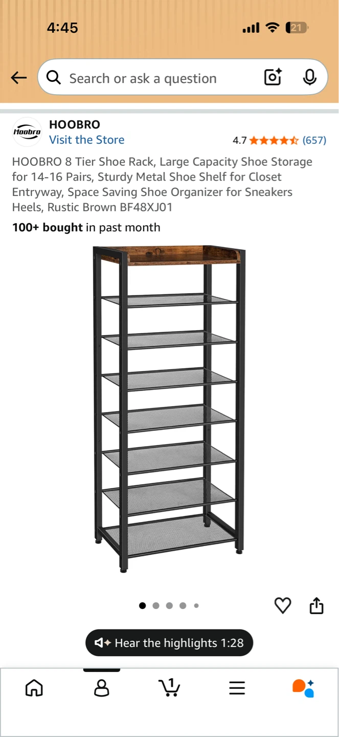 Study compact metal 8 tier shoe rack - photo 2
