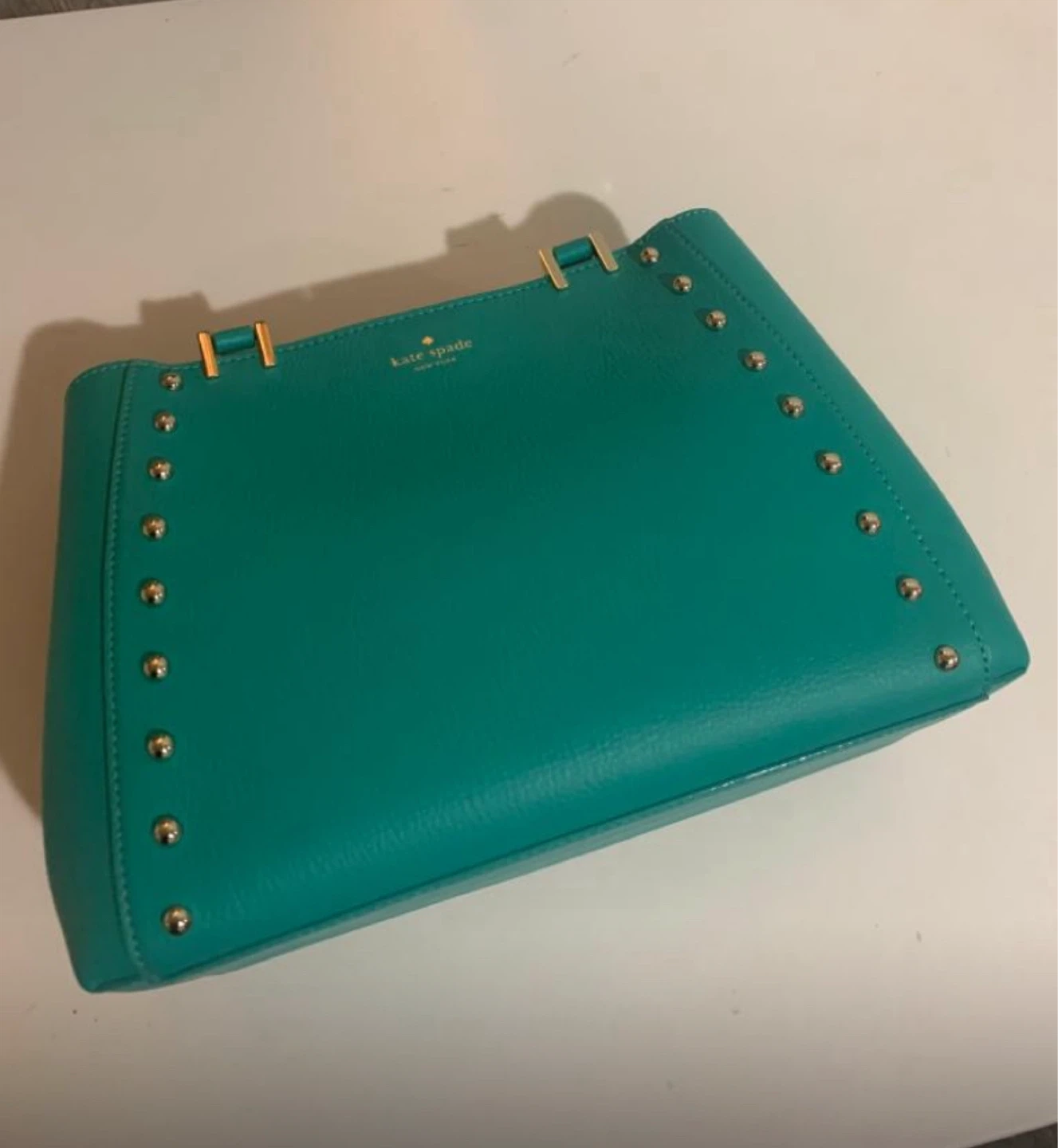 Kate Spade Teal Leather Studded Tote Bag - photo 2