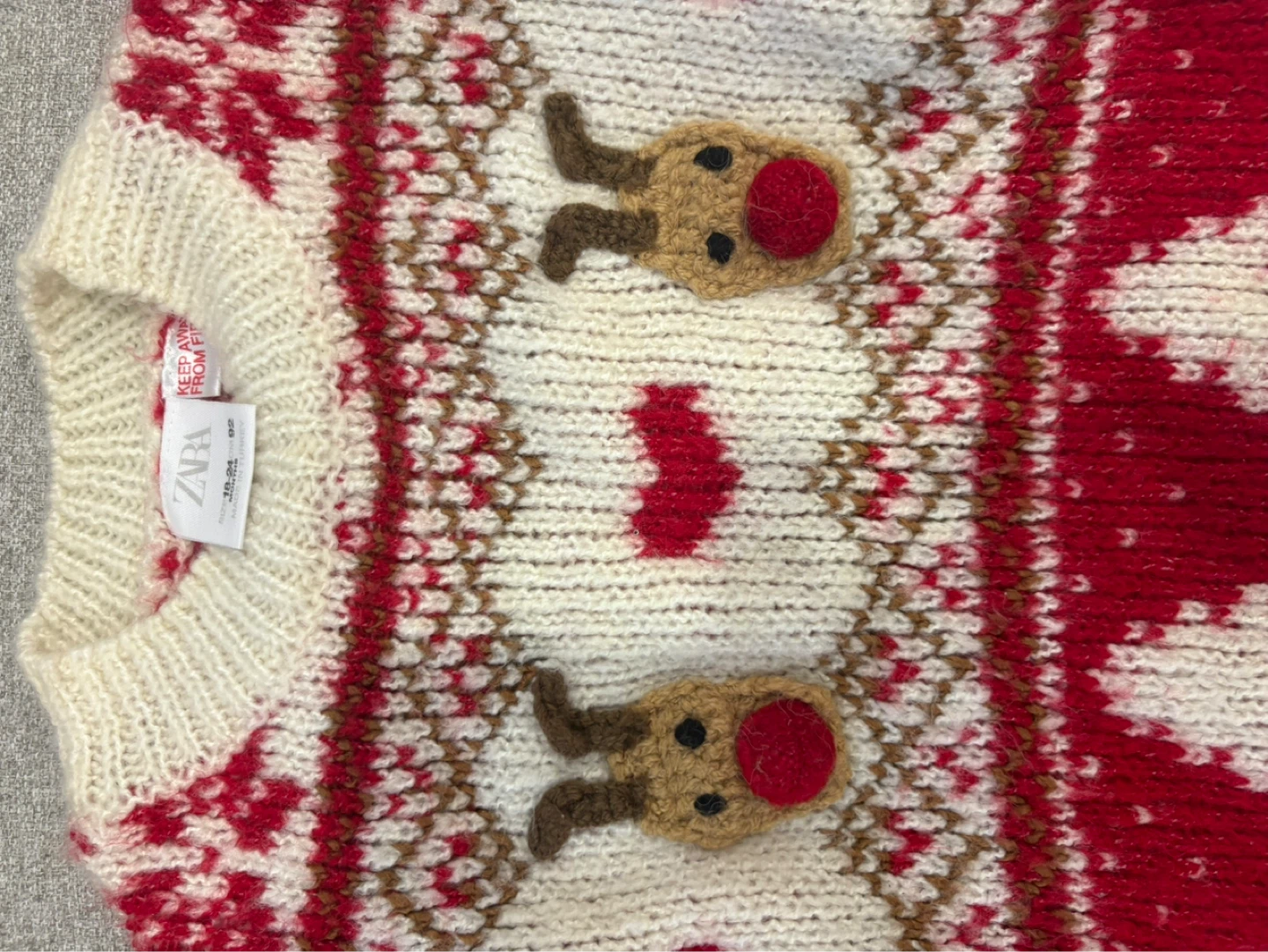 Zara Kids Christmas Reindeer Sweater 18-24 months - photo 3