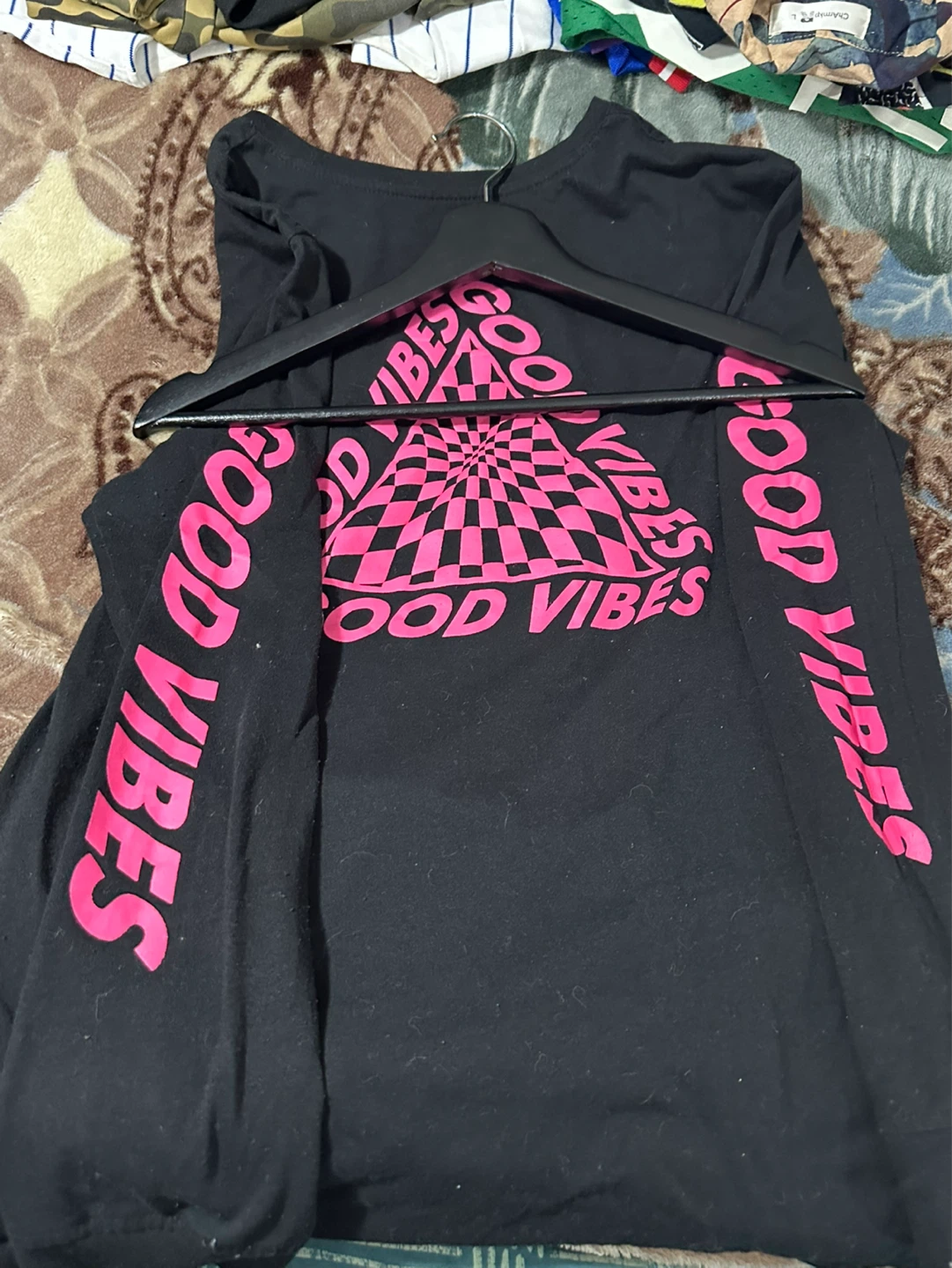 Black "Good Vibes" Long Sleeve Shirt - photo 4