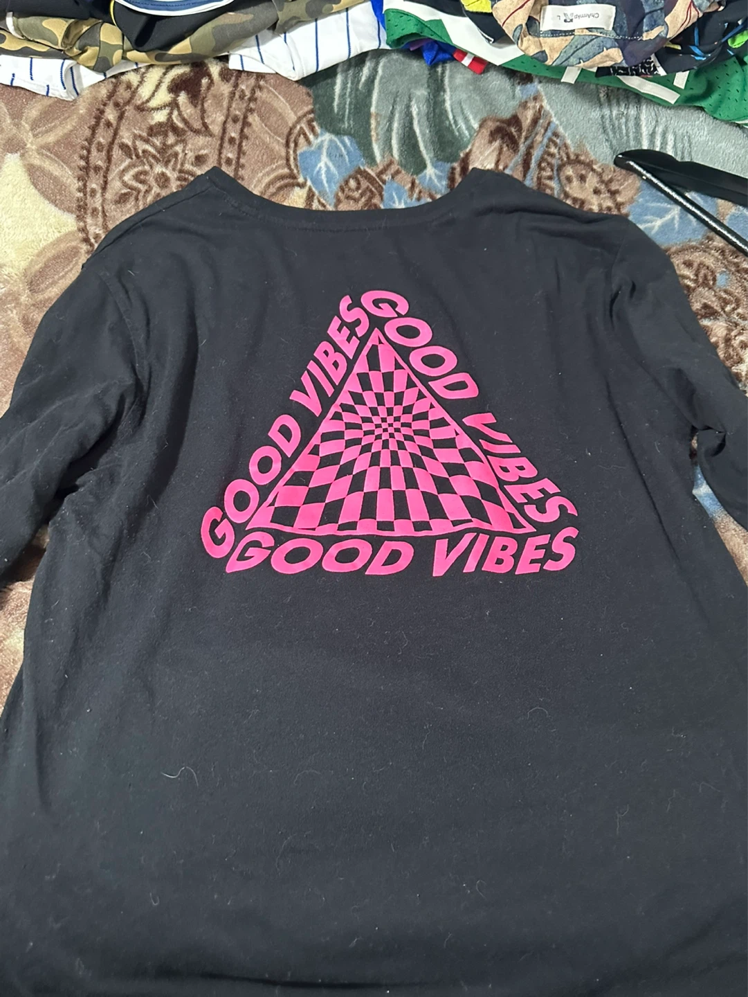 Black "Good Vibes" Long Sleeve Shirt - photo 2