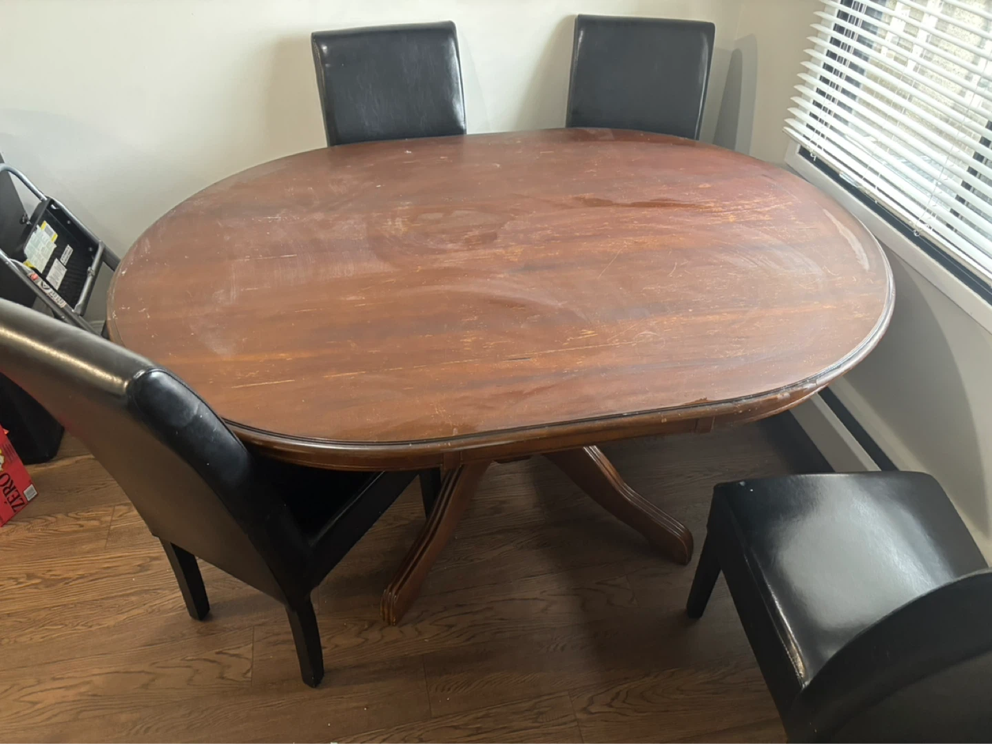 Set of 6 Black Dining Chairs and table