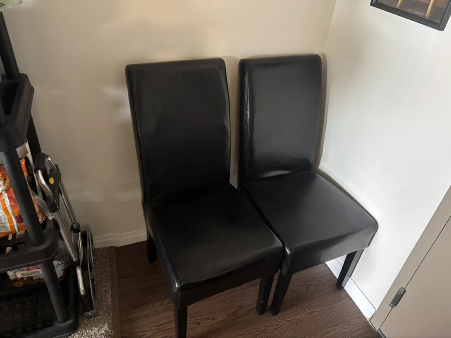 Set of 6 Black Dining Chairs and table - photo 4