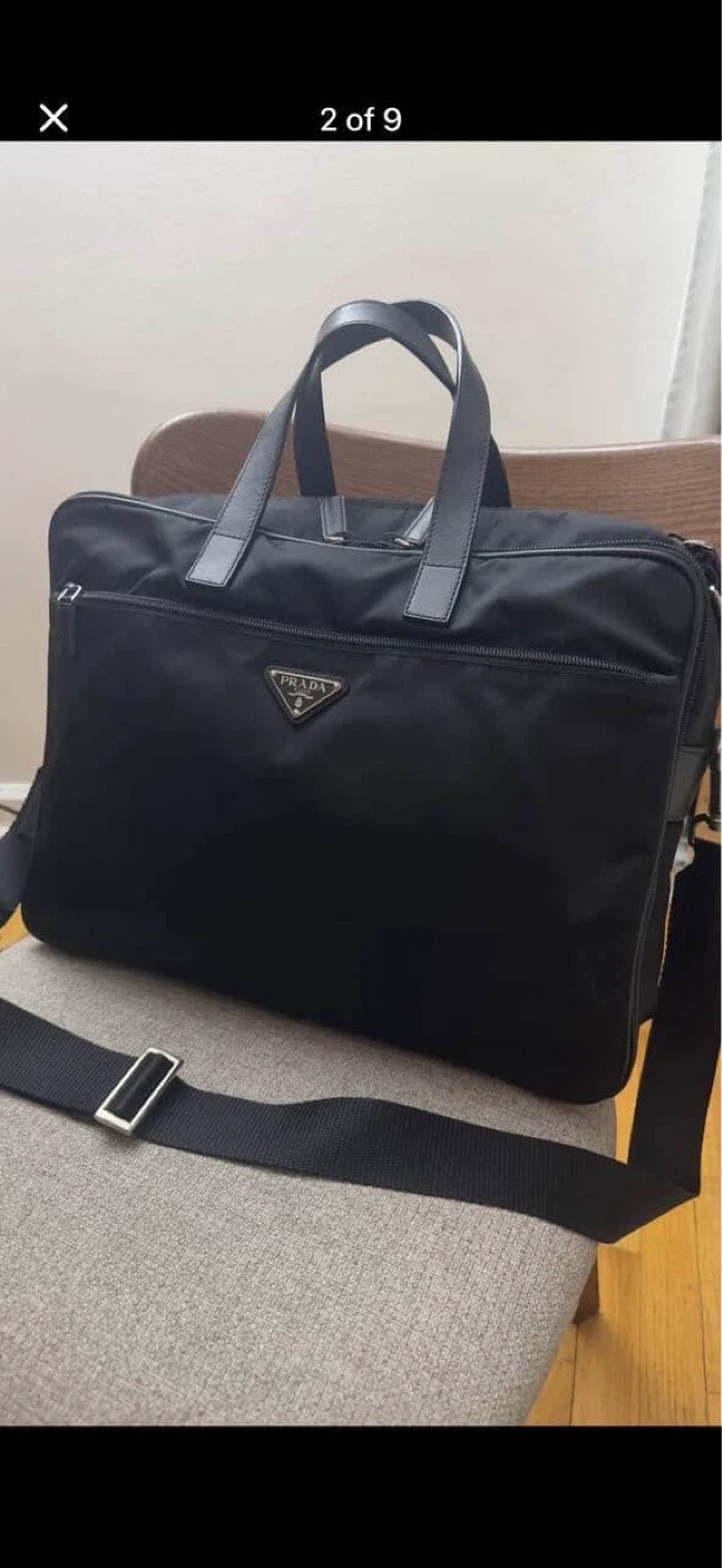 Prada Black Nylon Briefcase