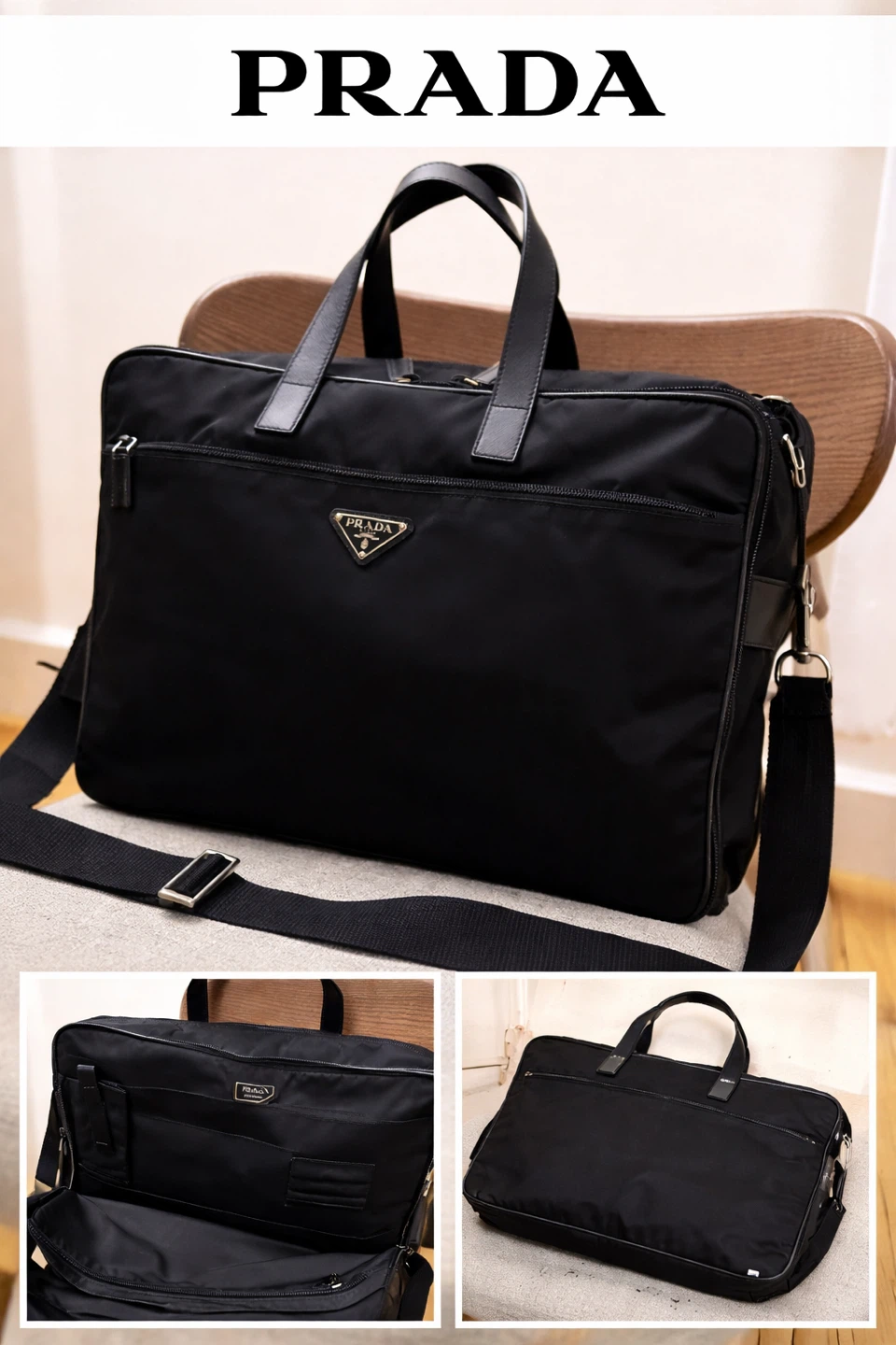 Prada Black Nylon Briefcase - photo 3