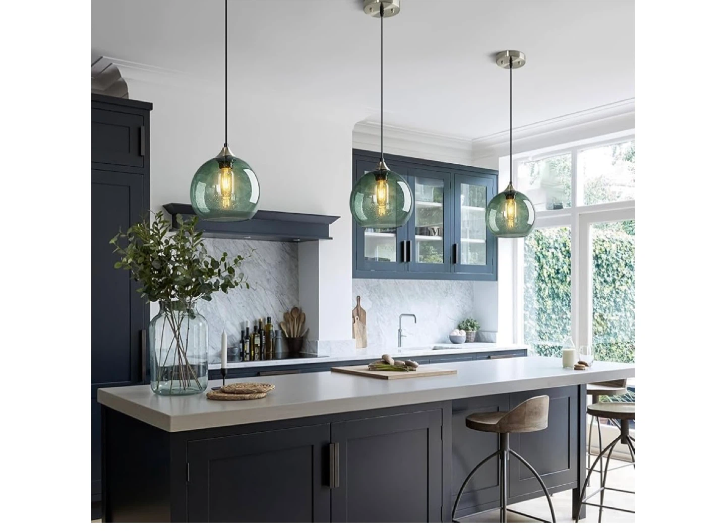 Green Glass Pendant Lights Globe  Modern Pendant Lighting - photo 2