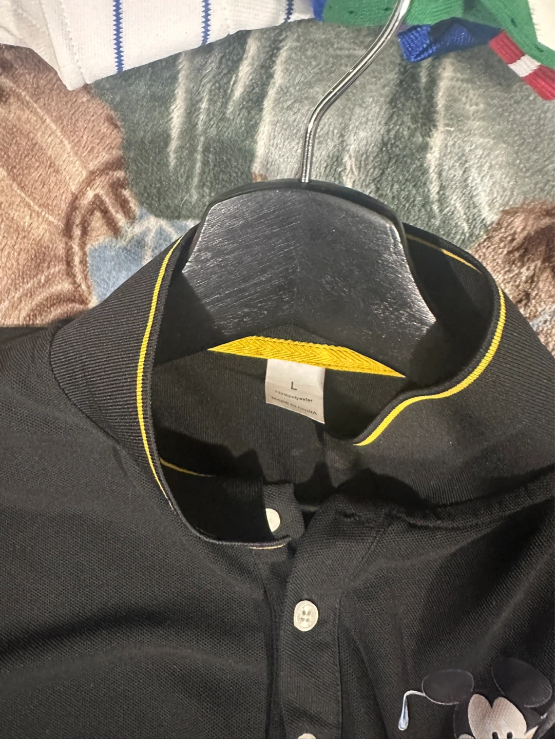 Black Mickey Mouse Golf Polo Shirt Size L - photo 2