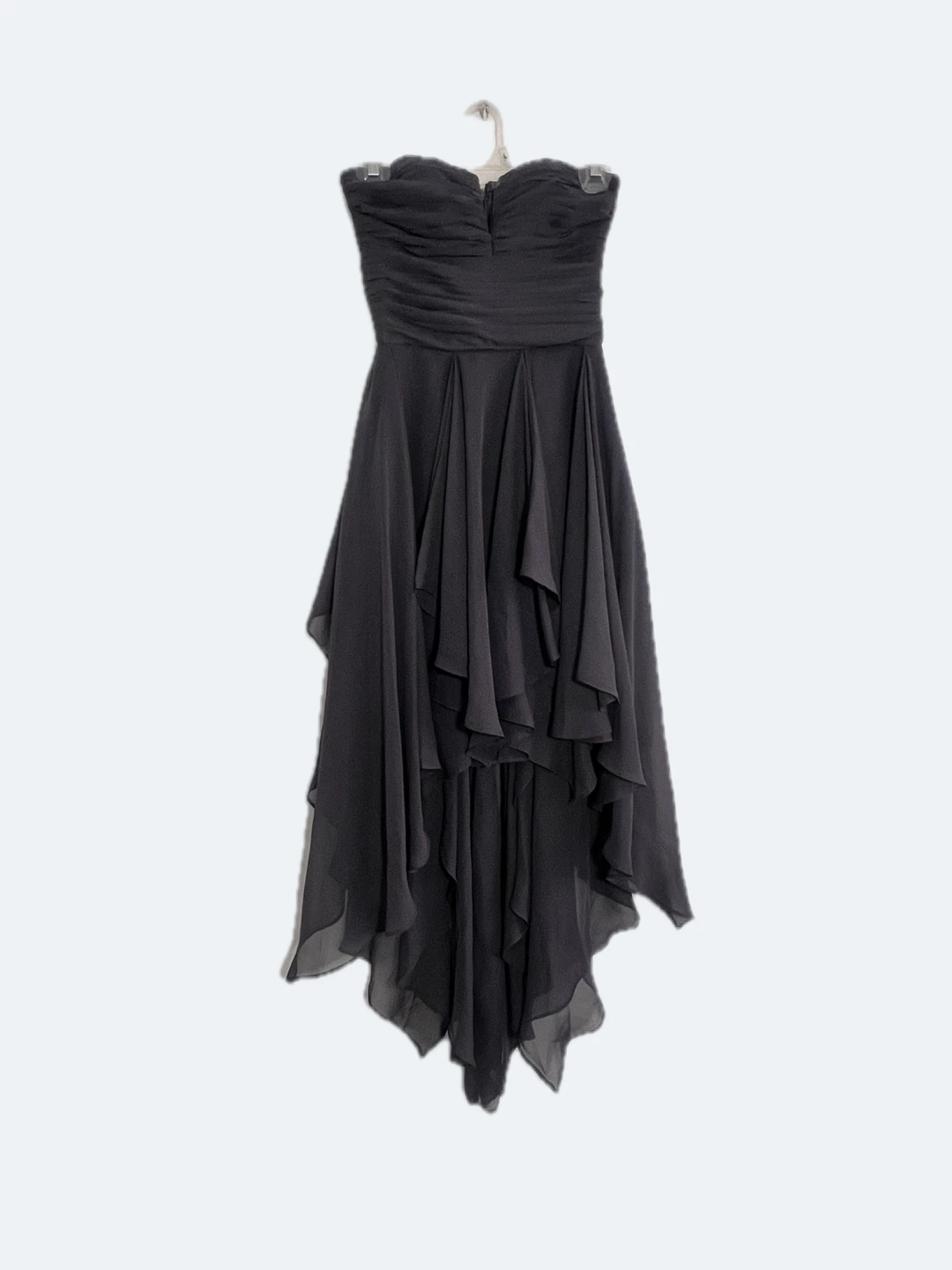 Black Strapless High-Low Chiffon Dress - photo 2