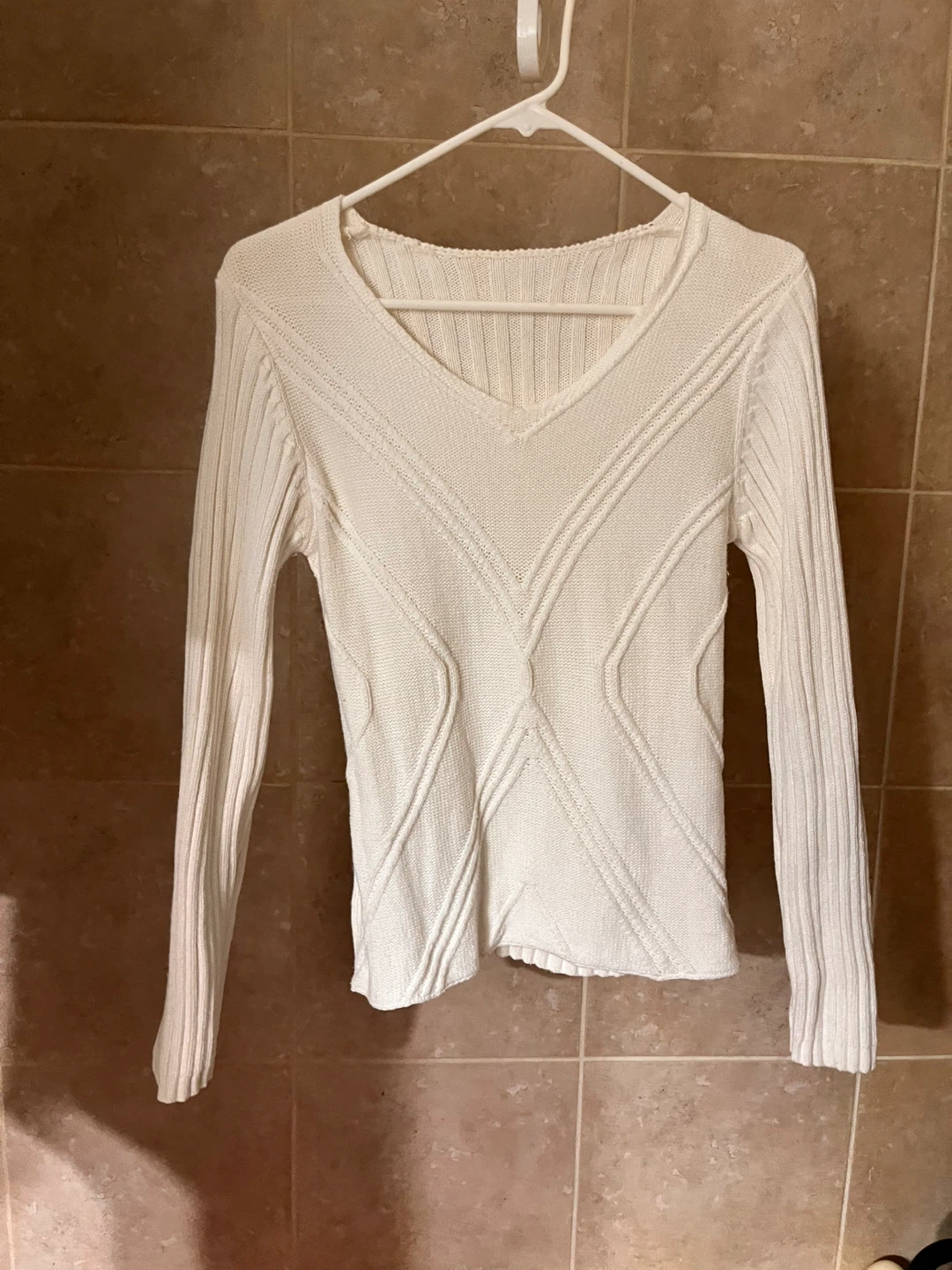 Cotton V-Neck Knit Sweater