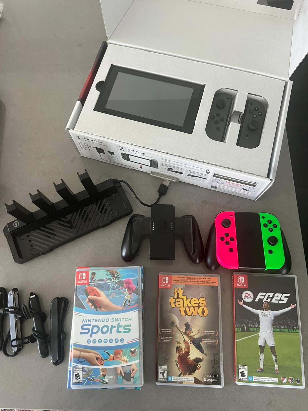 Nintendo Switch Console with Games and Accessories - photo 2