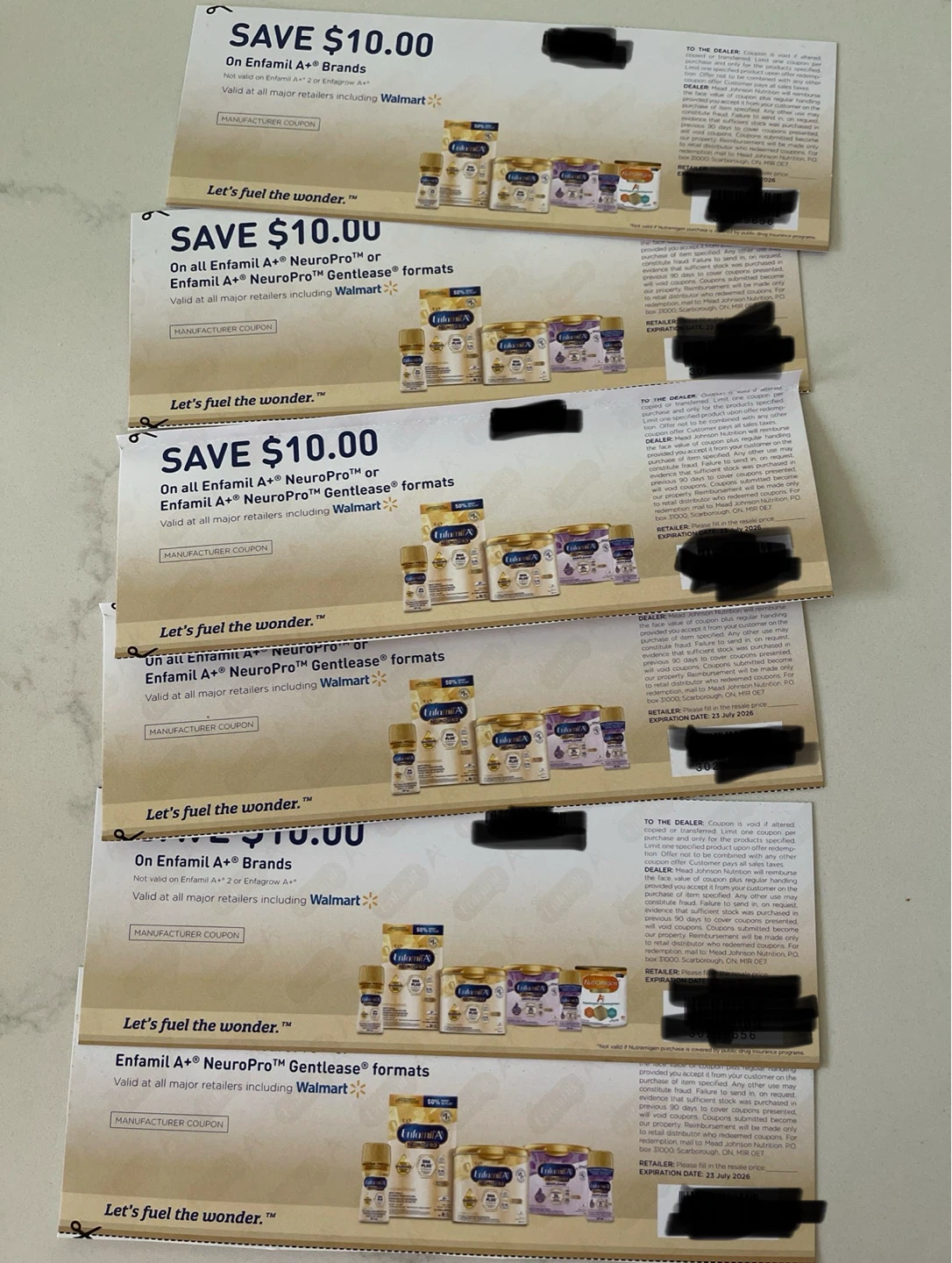 6 × $10 Enfamil coupons