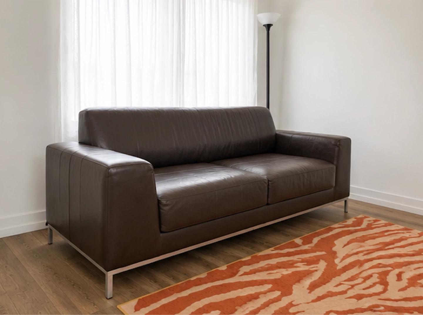 Brown Leather Sofa - photo 2
