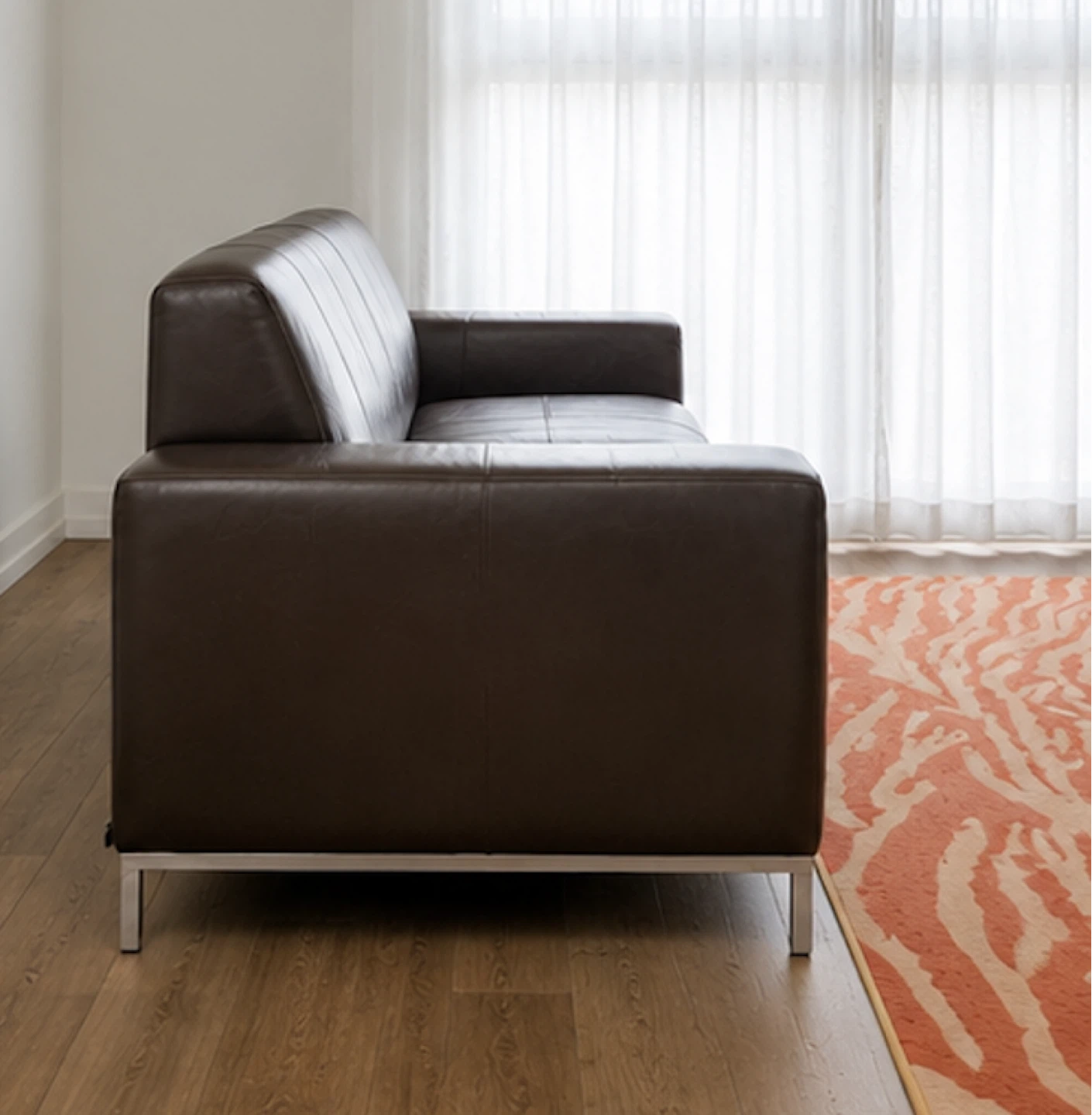 Brown Leather Sofa - photo 3