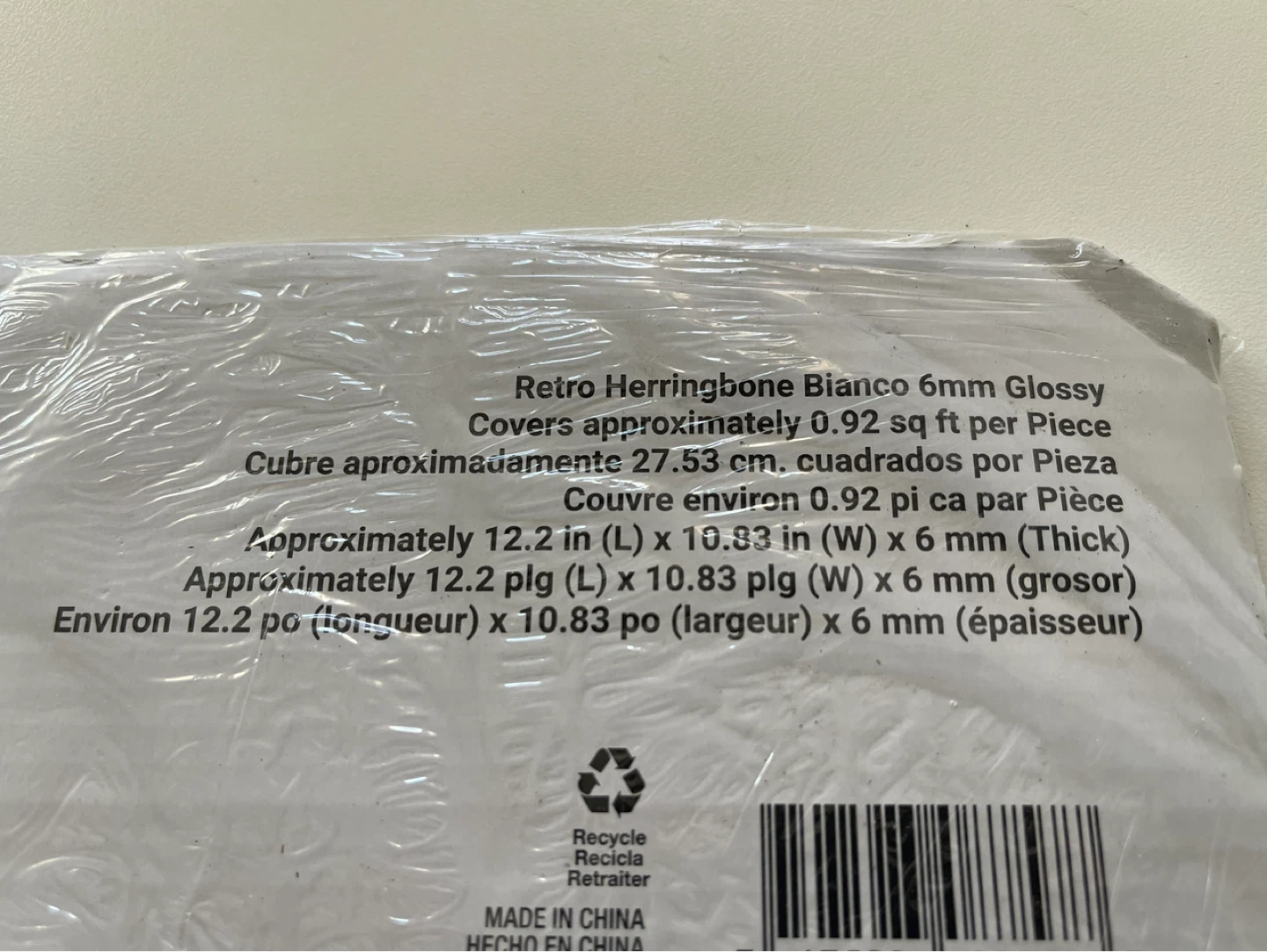 Brand New MSI Retro Herringbone Bianco Glossy White Mosaic Tiles - photo 3