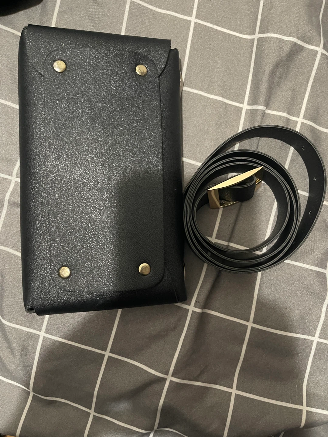Black Faux Leather Clutch Wallet with Belt - photo 2