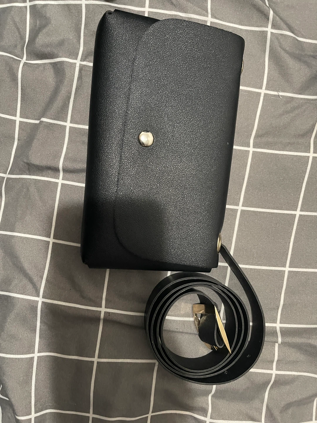 Black Faux Leather Clutch Wallet with Belt - photo 3