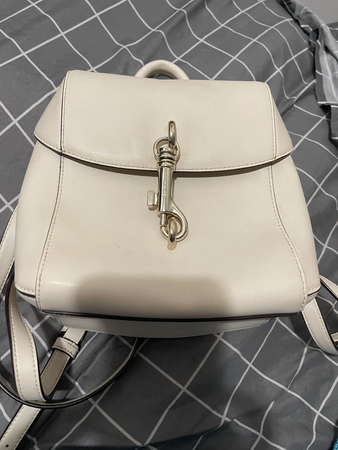 DKNY Cream Leather Backpack