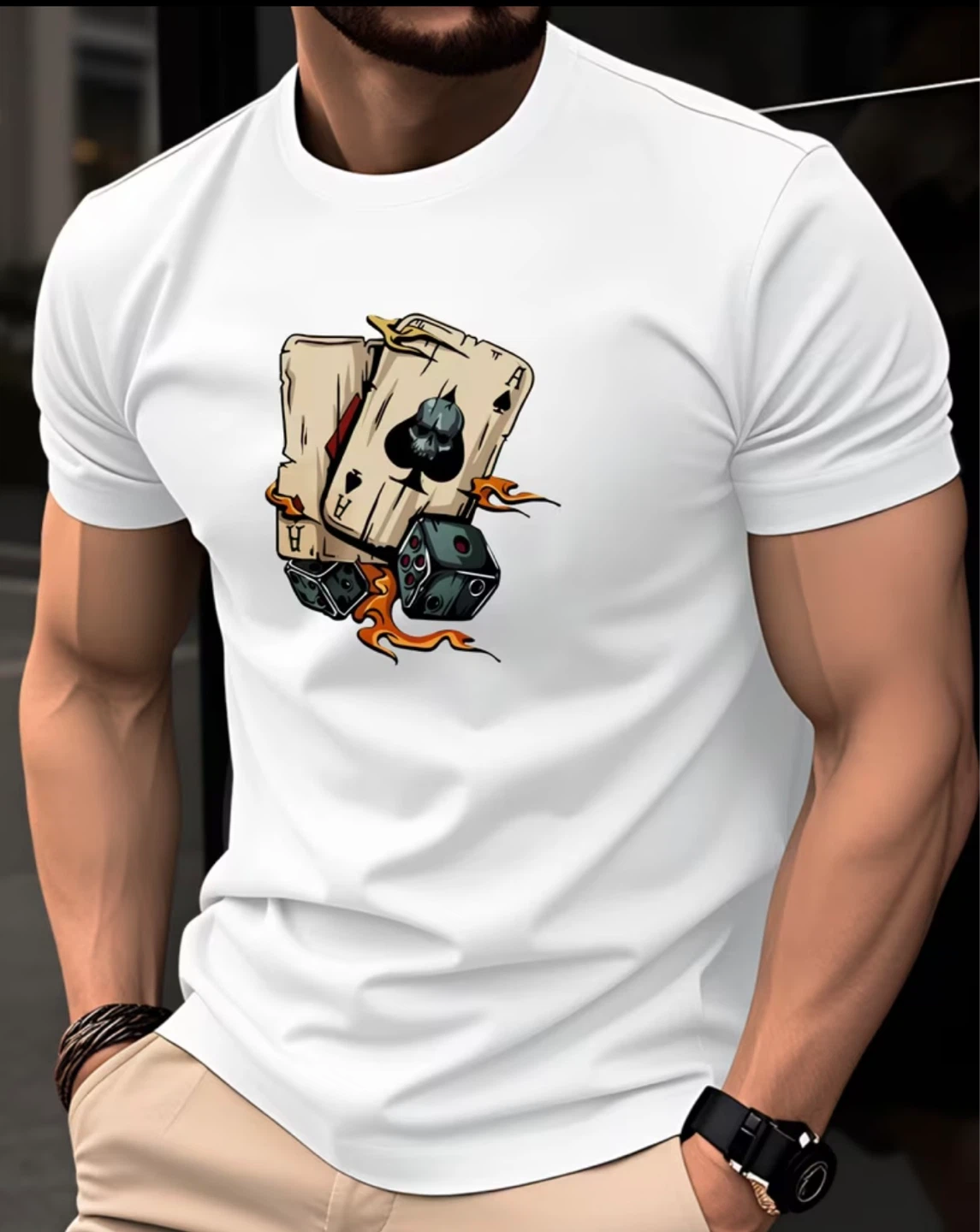 Black T-Shirt with Bear Graphic - Size M/L - photo 4