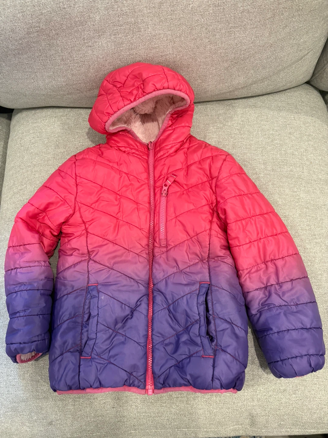 Eddie Bauer Puffer Jacket - Pink/Purple Ombre