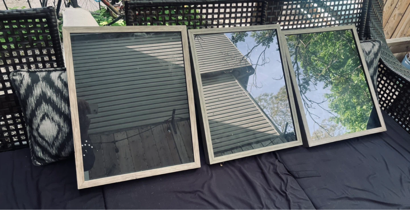 3 Shadow Box Frames velvet liner