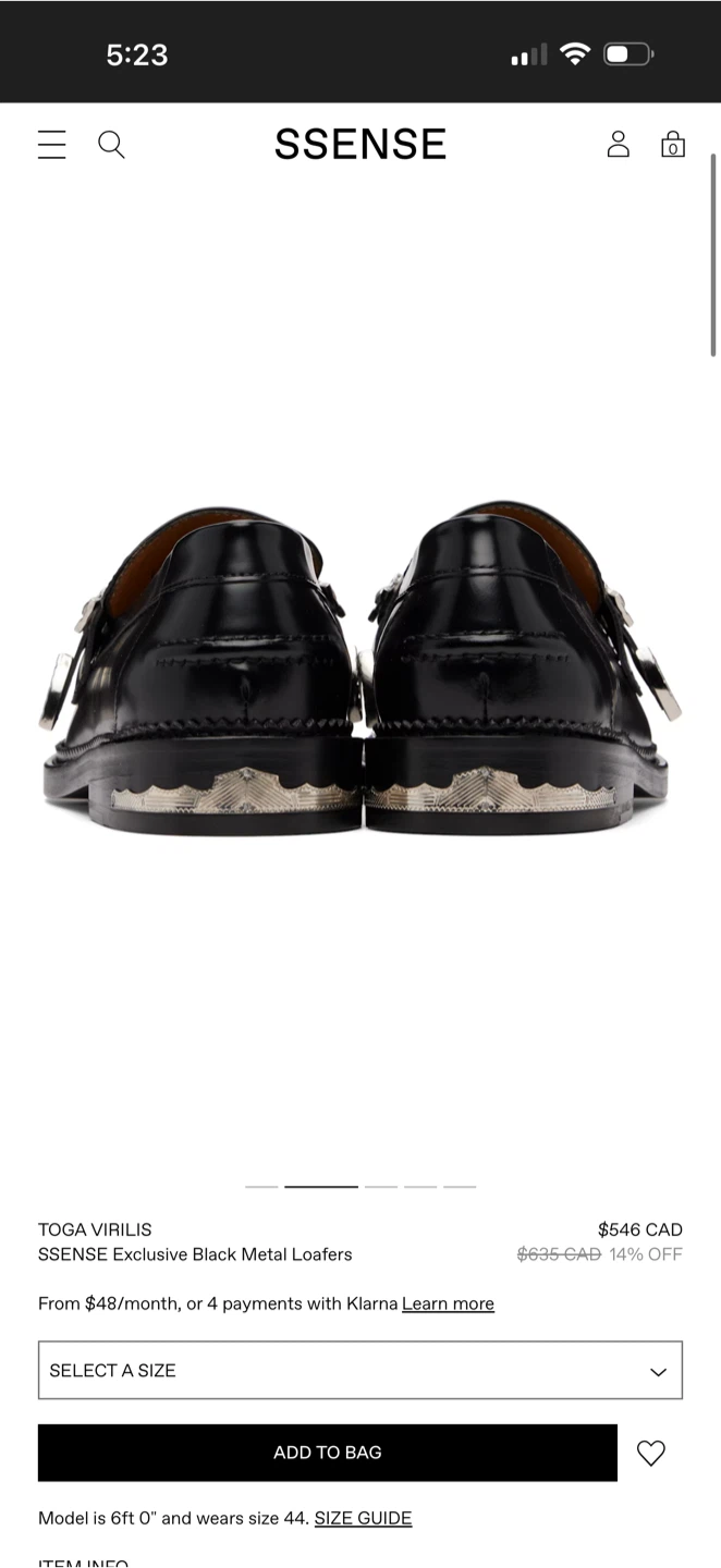 NEW Toga Virilis Black Metal Loafers Size 36 - photo 4