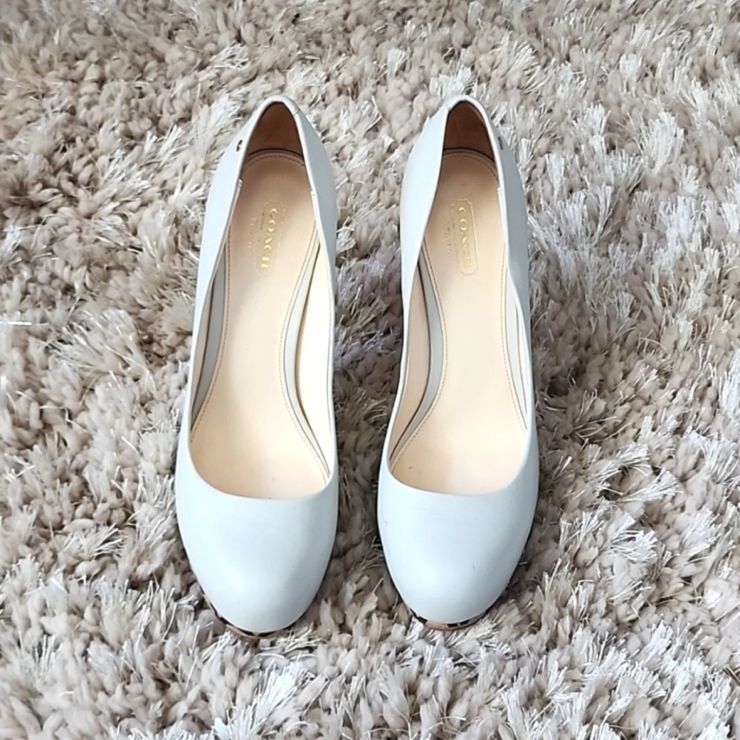 Coach Women's White Leather Heels