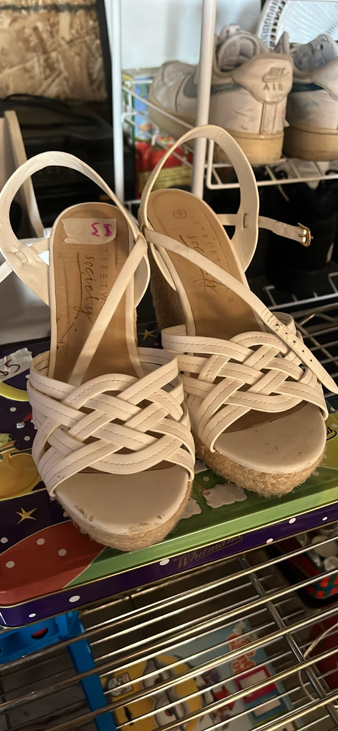 Street Level White Wedge Sandals