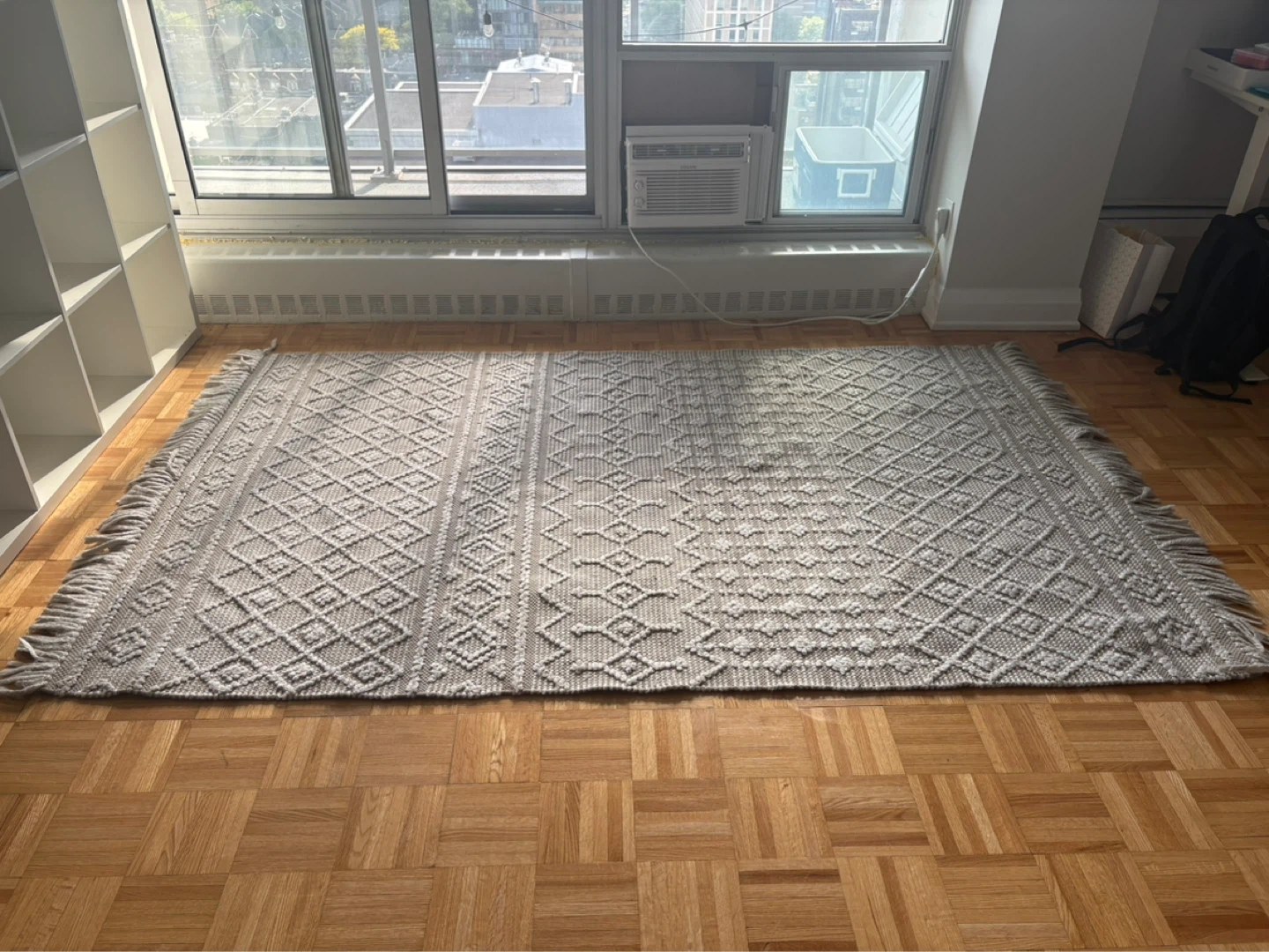 Grey and White Rug