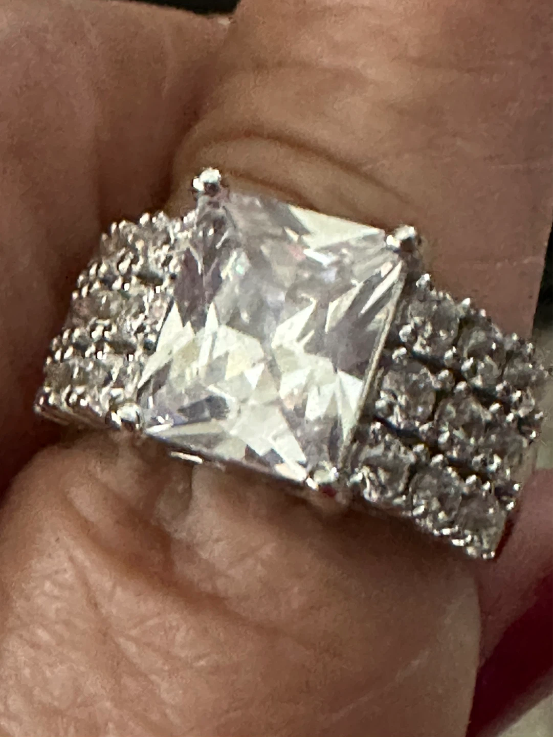 Square Cut CZ Ring - Size 7