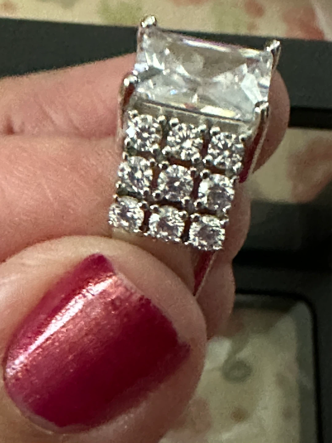Square Cut CZ Ring - Size 7 - photo 3