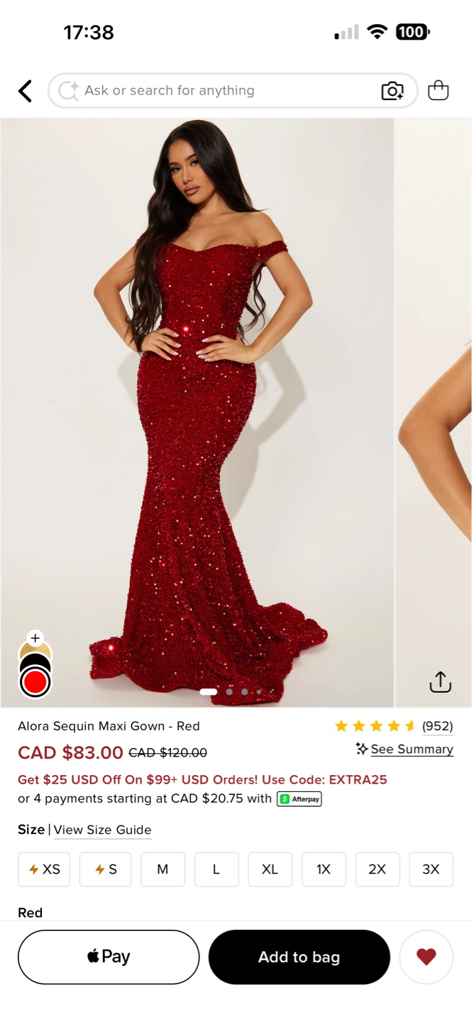 Alora Sequin Maxi Gown - Rouge - photo 2