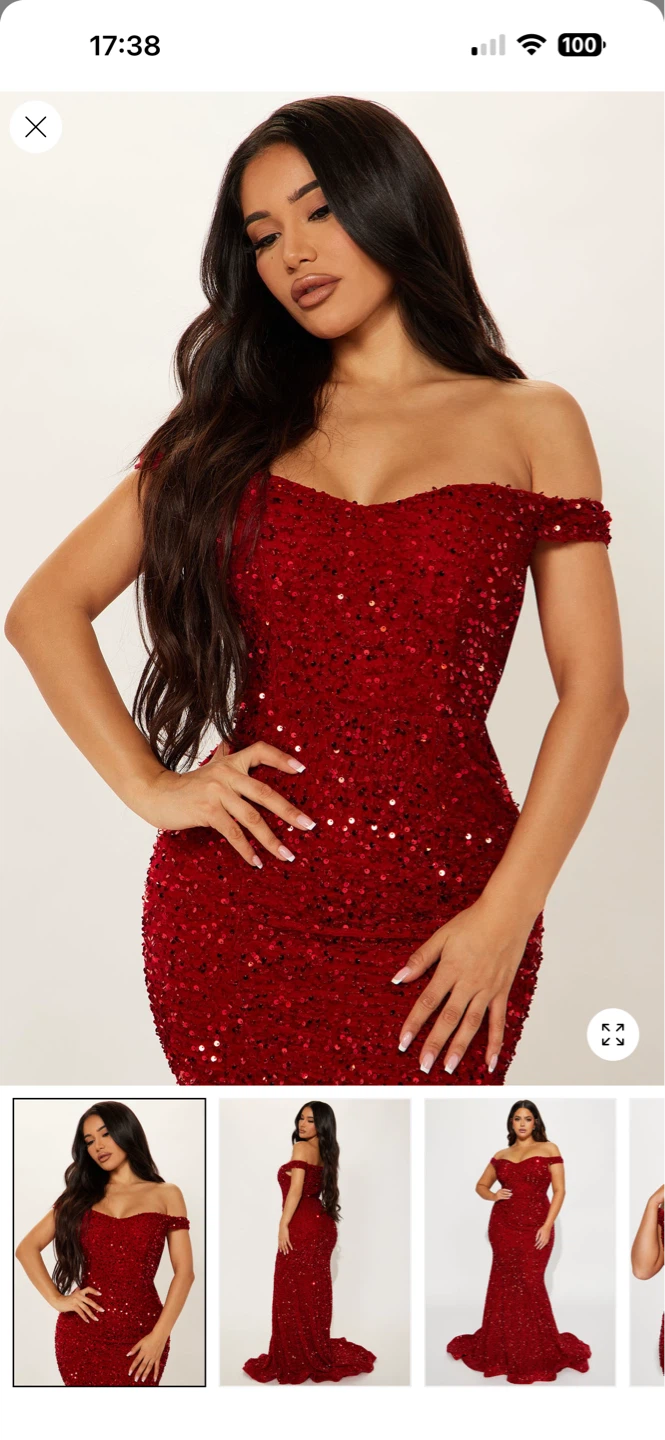 Alora Sequin Maxi Gown - Rouge