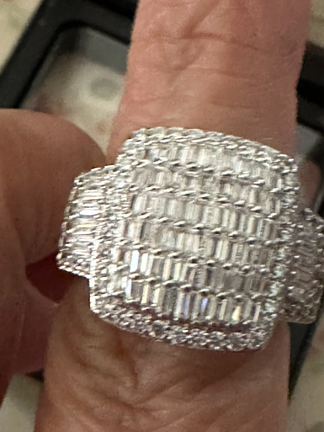 Sterling Silver Baguette & Round Cut Ring