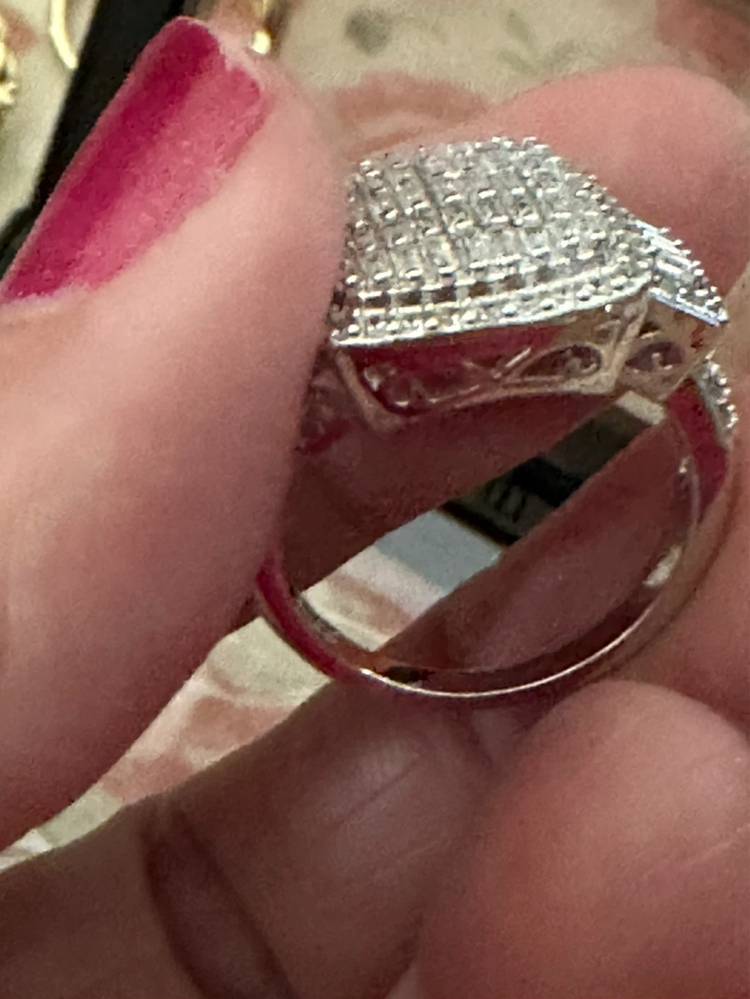 Sterling Silver Baguette & Round Cut Ring - photo 4