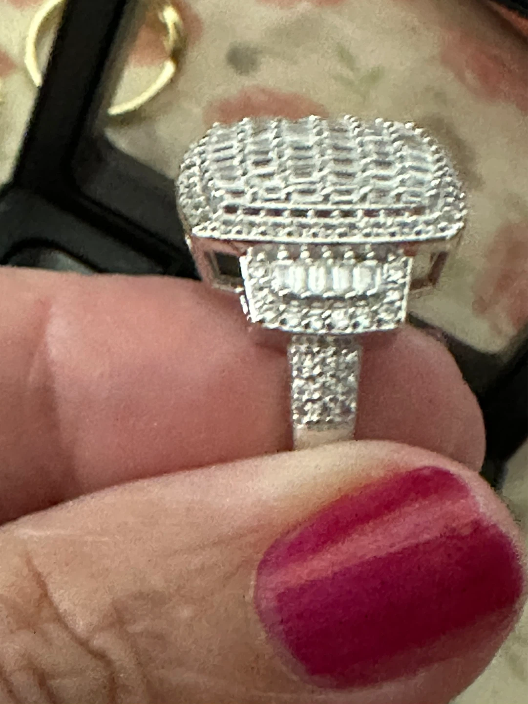 Sterling Silver Baguette & Round Cut Ring - photo 2