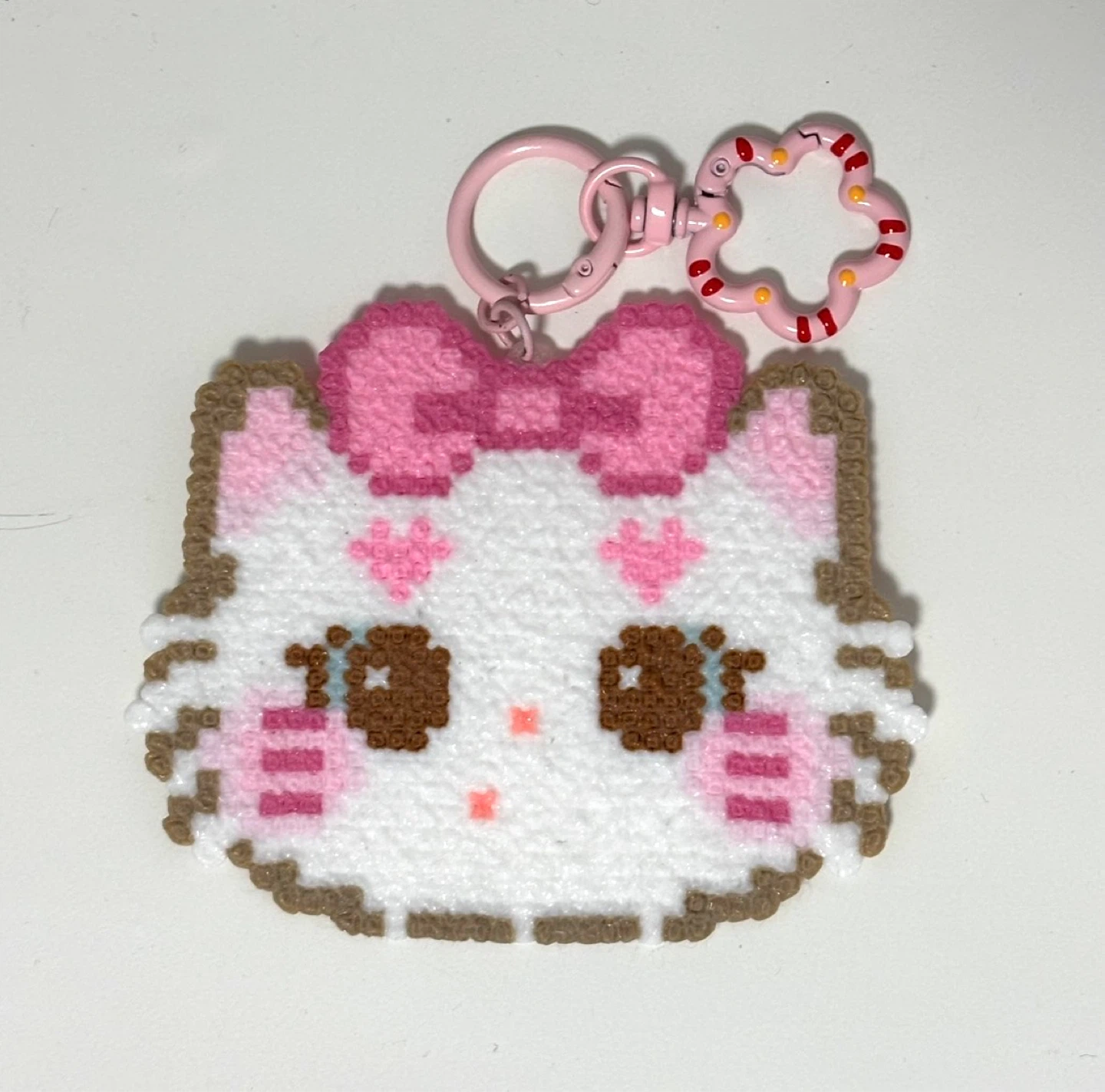 Pixelated Cat Keychain
