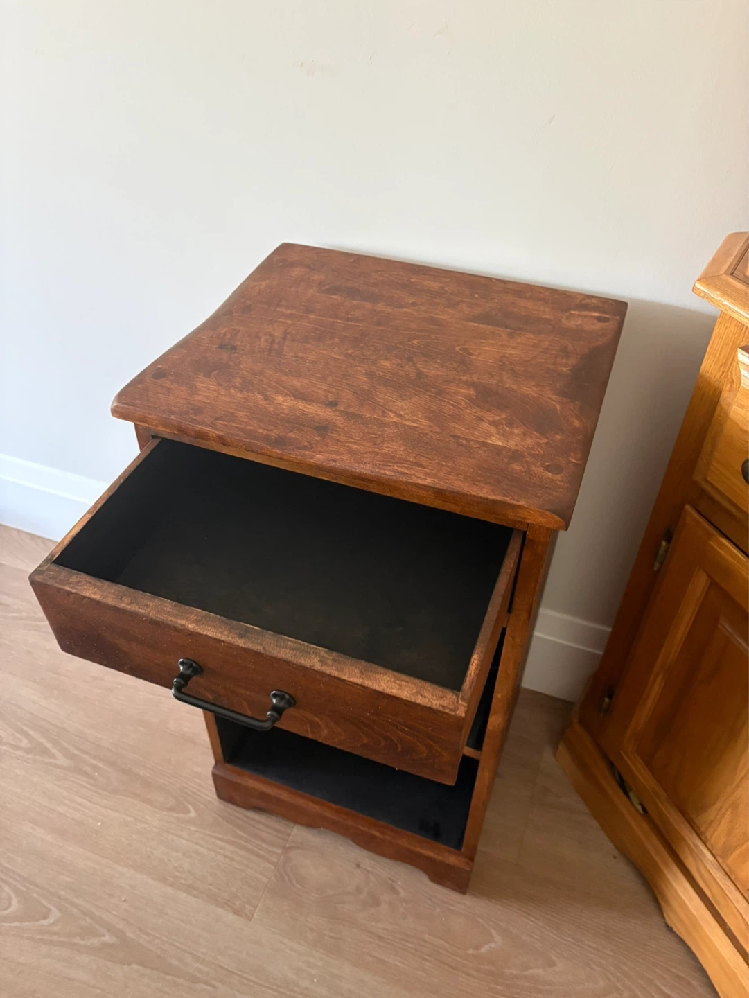 Wooden Nightstand, Stained and Sealed - photo 3