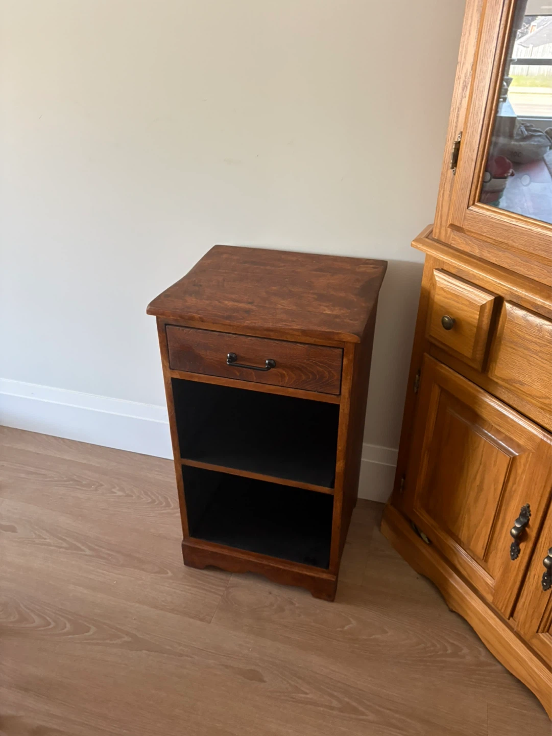 Wooden Nightstand, Stained and Sealed - photo 2